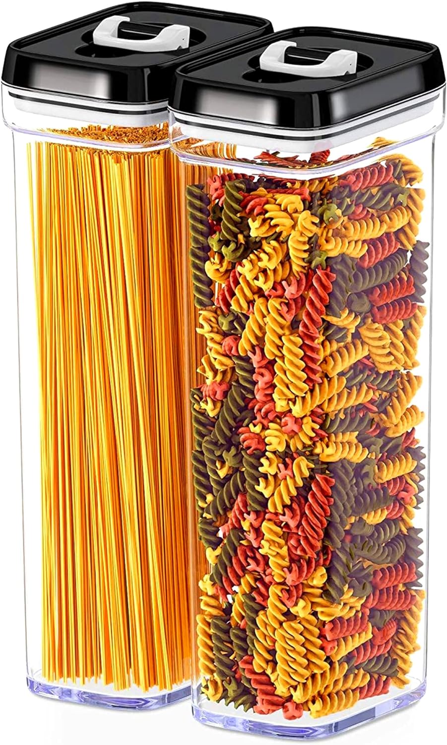 DWËLLZA KITCHEN Pasta Storage Containers for Pantry Airtight - 2 Pc Spaghetti Co...