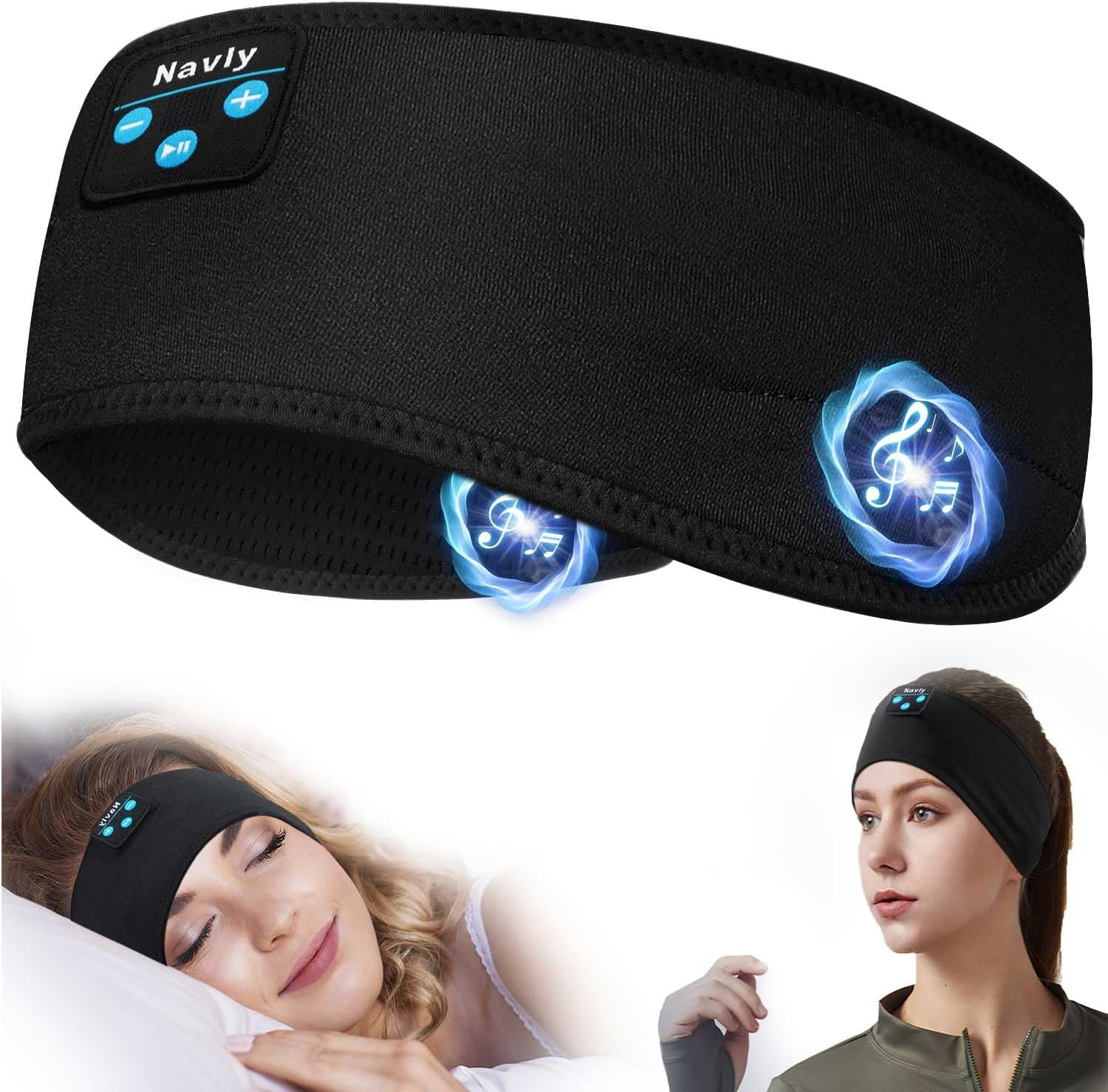 Navly Sleep Headphones, 10Hrs Sports Headband with Soft Cozy Earbuds Comfortable...