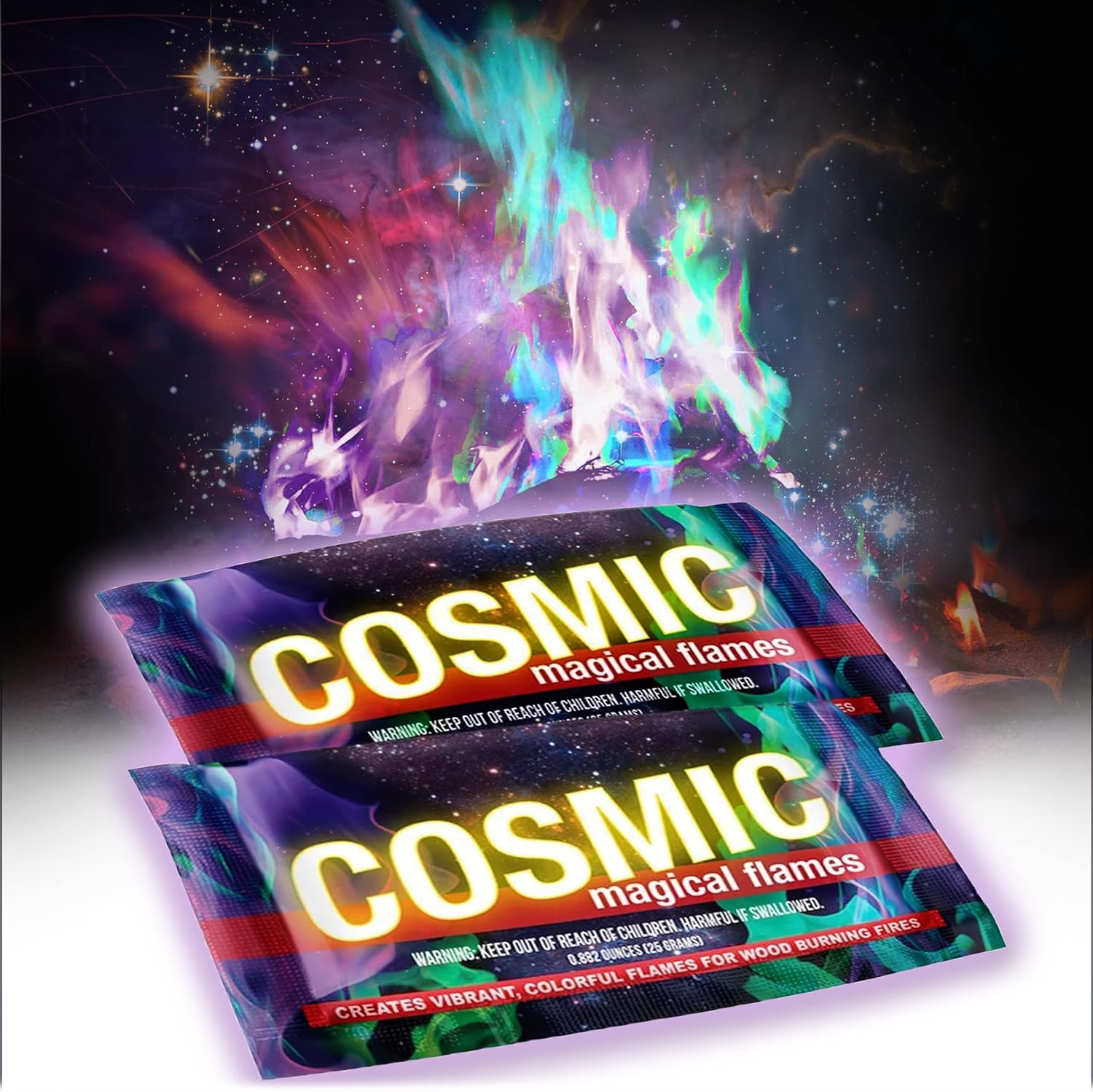 Magical Flames Cosmic Fire Color Packets - 12-Pack Colorful Fire Packs - Magic C...