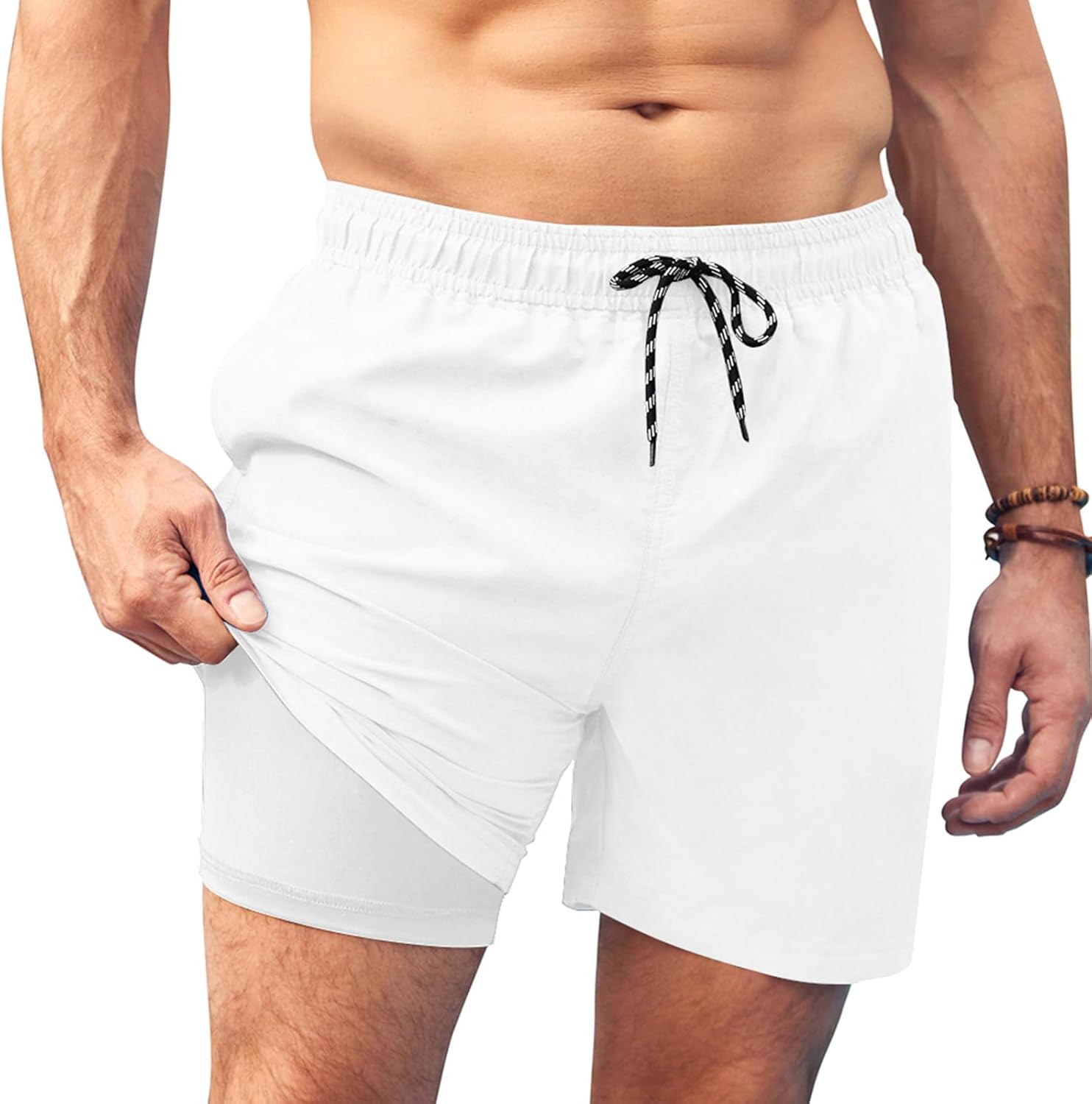 COOFANDY Men Swim Trunk, Special Swimwear with Compression Liner, Innovative 2 i...