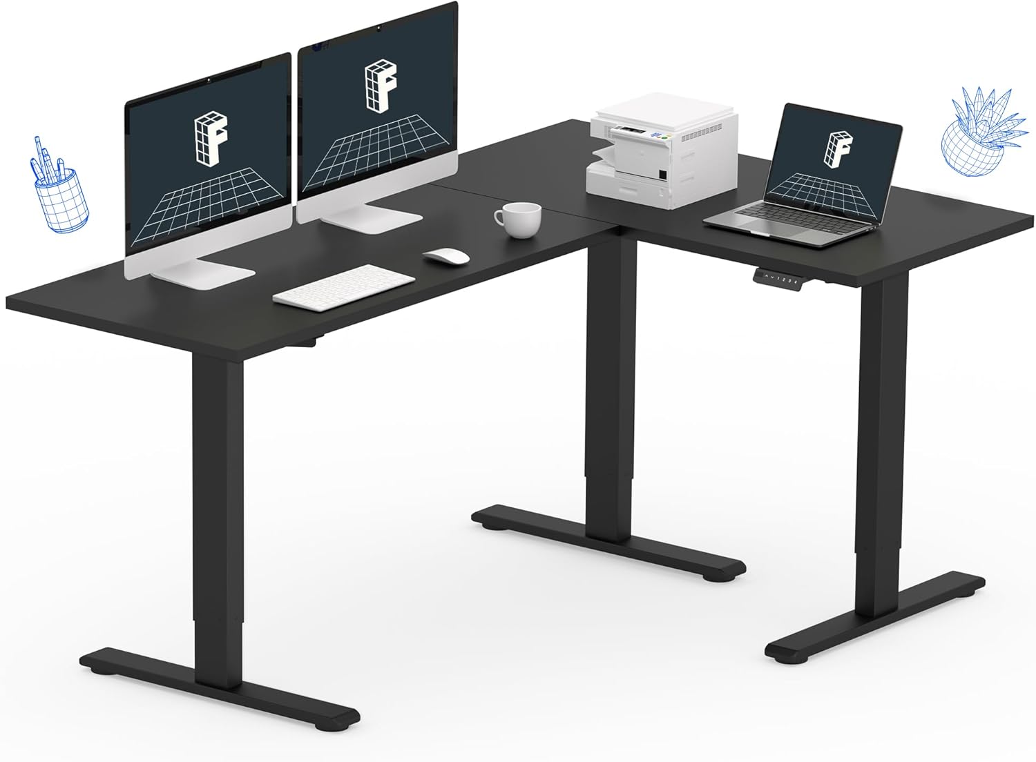 FLEXISPOT 71 inch L-Shaped Standing Desk, Electric...