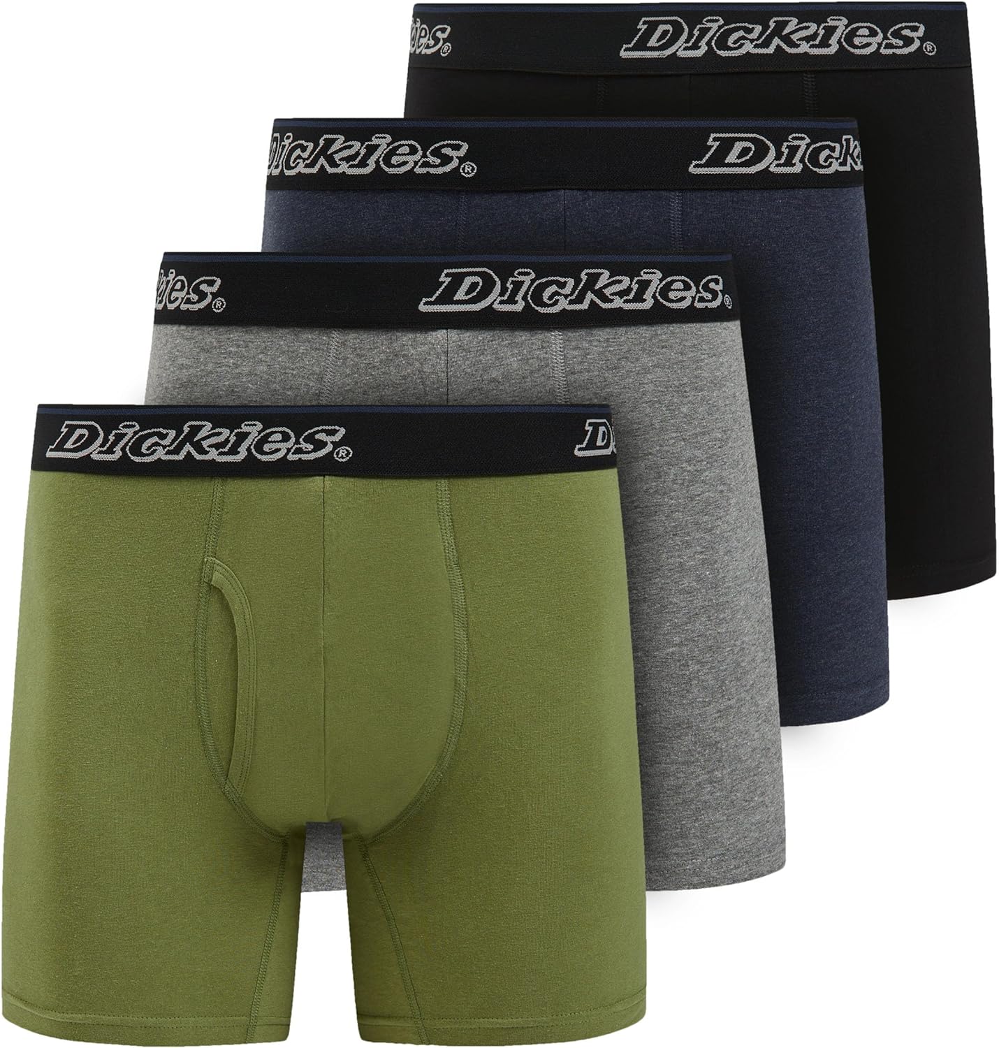 Dickies Mens Underwear Pack of 4 Boxer Briefs, Cot...
