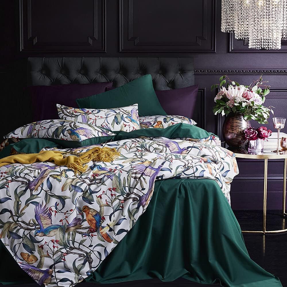 Cupocupa Duvet Cover Queen Size Set Boho Floral Pattern Duvet Cover Queen for Qu...