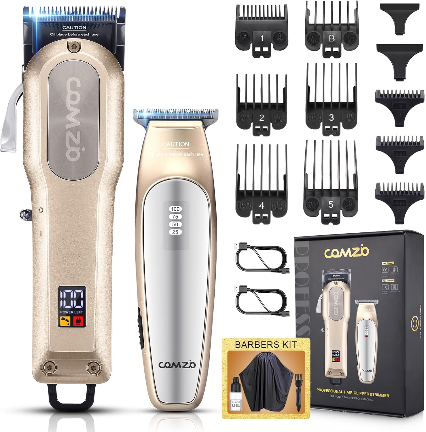 COMZIO Professional Hair Clippers for Men,Professional Barber Clippers and Trimm...