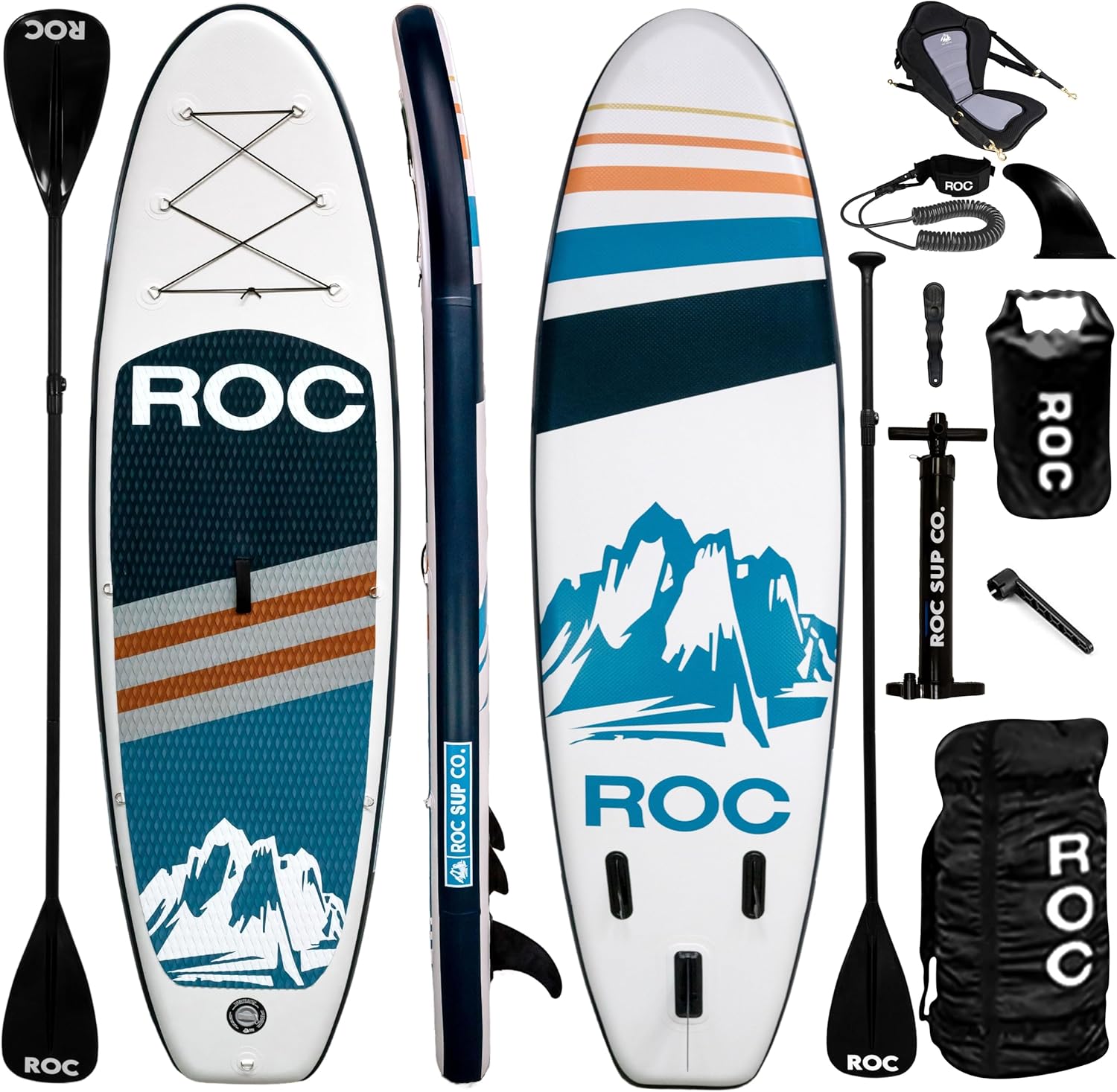 Roc Inflatable Stand Up Paddle Boards with Premium SUP Paddle Board Accessories,...