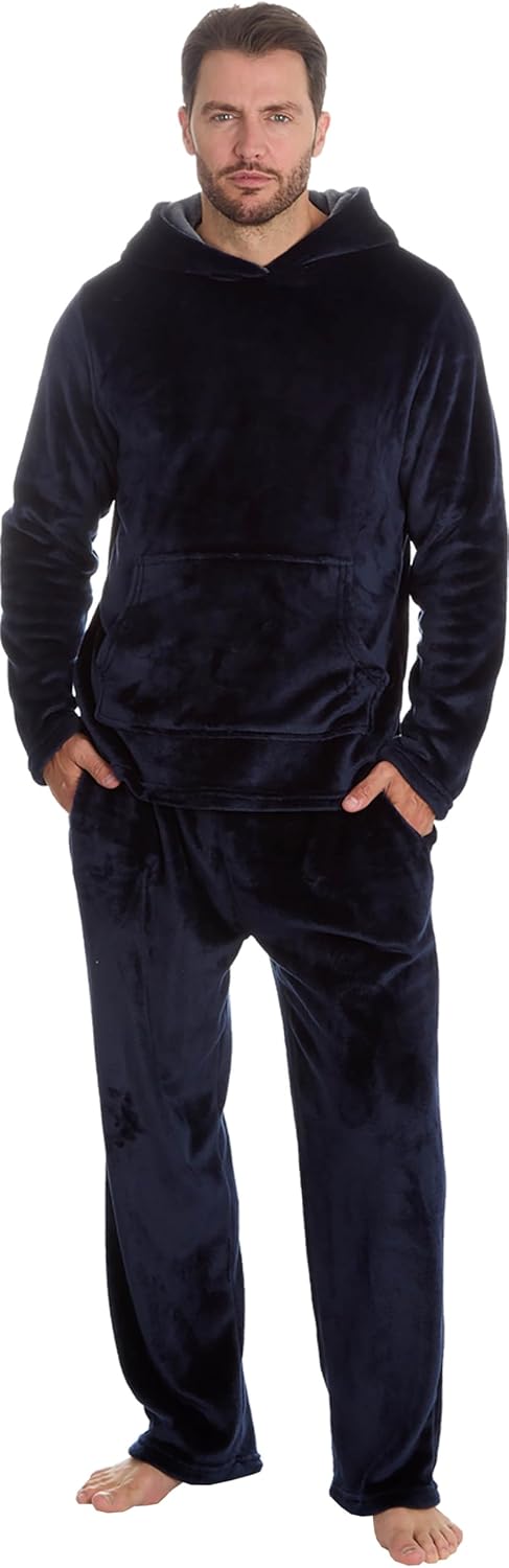 MICHAEL PAUL Mens Pyjamas, Special Warm Fleece Hooded Pyjamas for Men, Innovativ...
