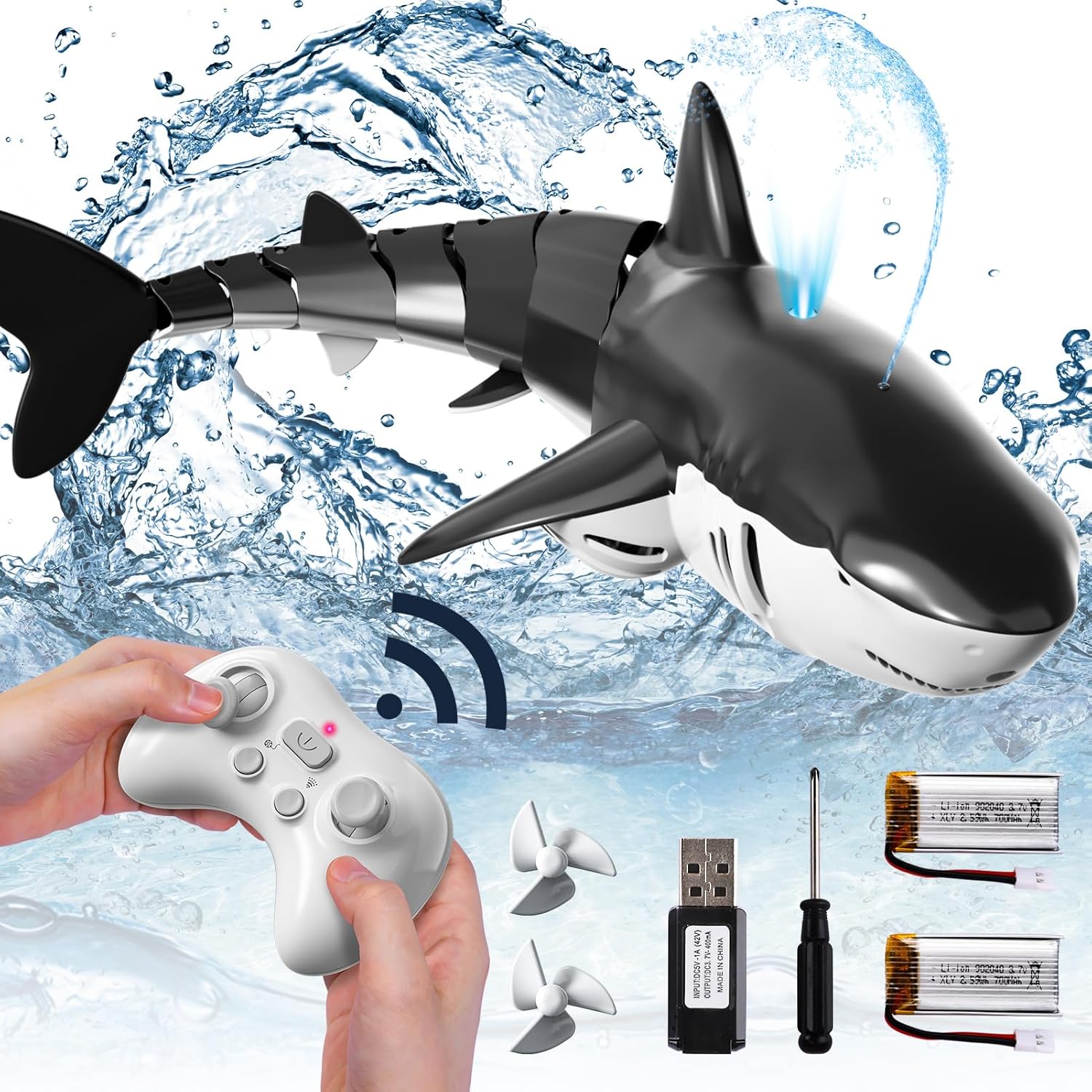 Bennol 2.4Ghz Remote Control Shark Toys for Boys Kids, 1:18 Scale High Simulatio...
