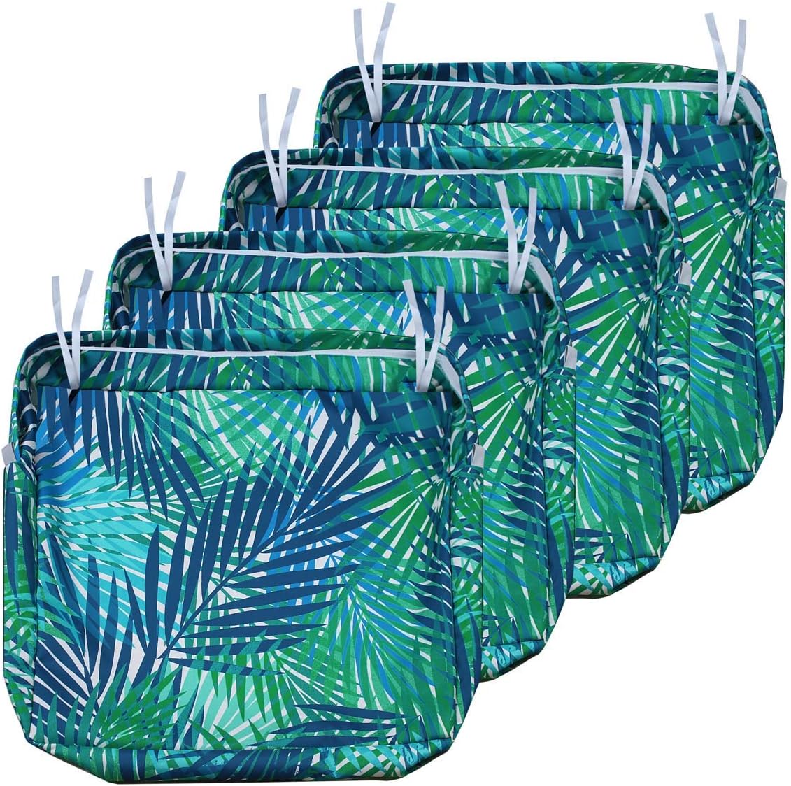 NettyPro Patio Cushion Covers Replacement 4 Pack Water Repellent UV Resistant Ou...