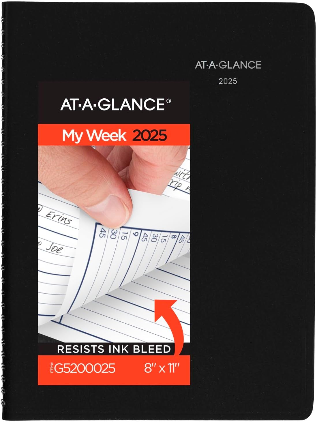 AT-A-GLANCE 2025 Appointment Book Planner, Weekly, 8" x 11", Large, Quarter-Hour...
