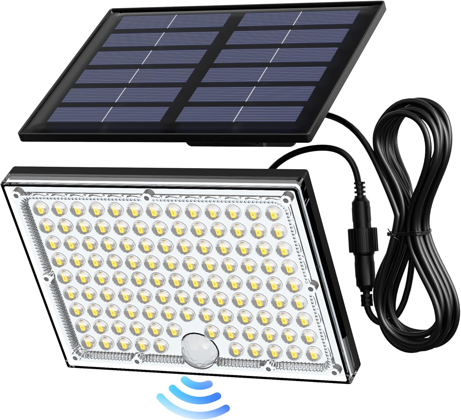 JACKYLED Solar Lights Outdoor with Motion Sensor, 113LED Cool White Solar Flood...
