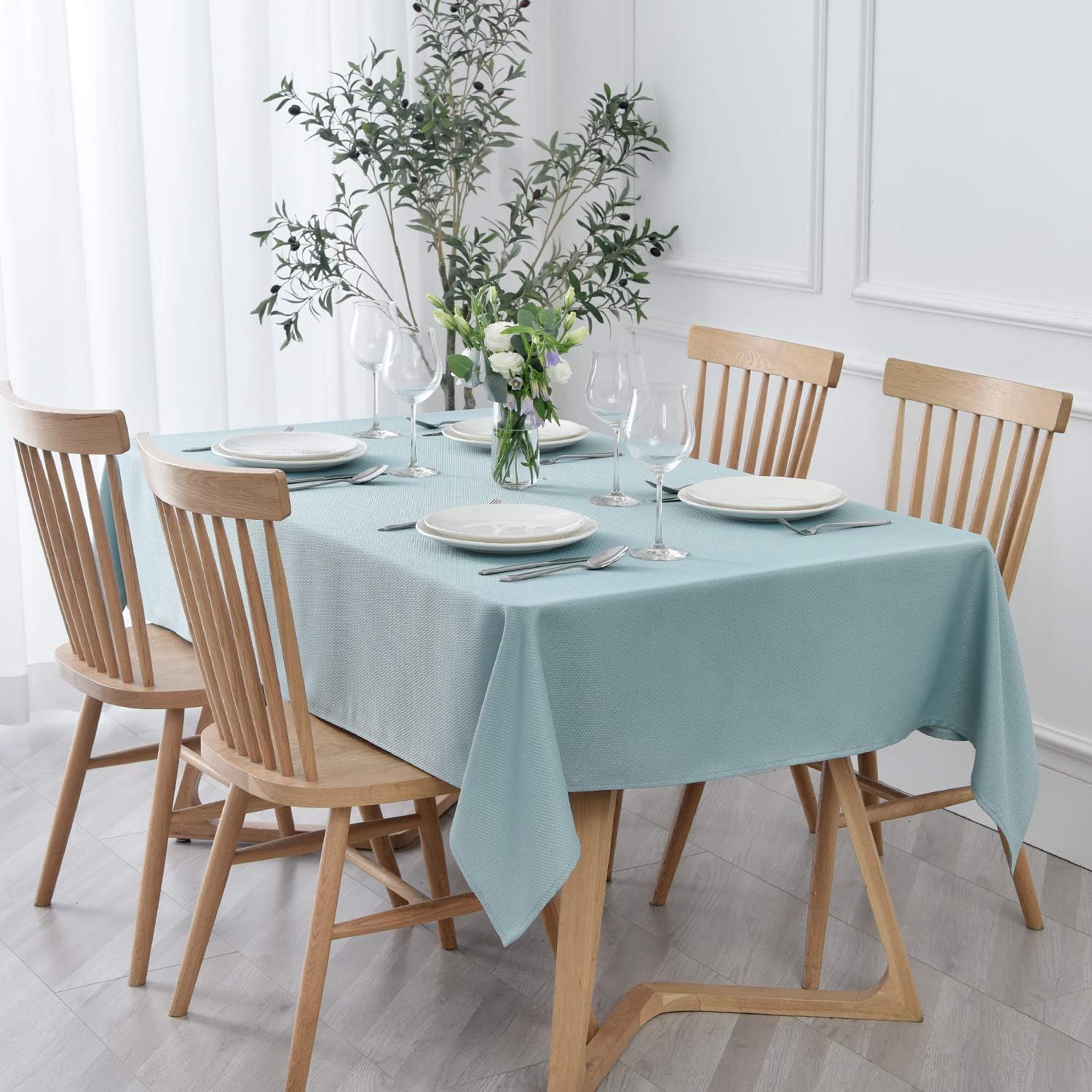 maxmill Textured Rectangular Tablecloth Water Resistance Antiwrinkle Spillproof...