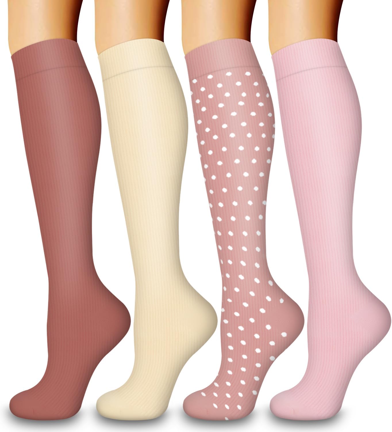Laite Hebe 4 Pairs-Compression Socks for Women&Men Circulation-Best Support for...