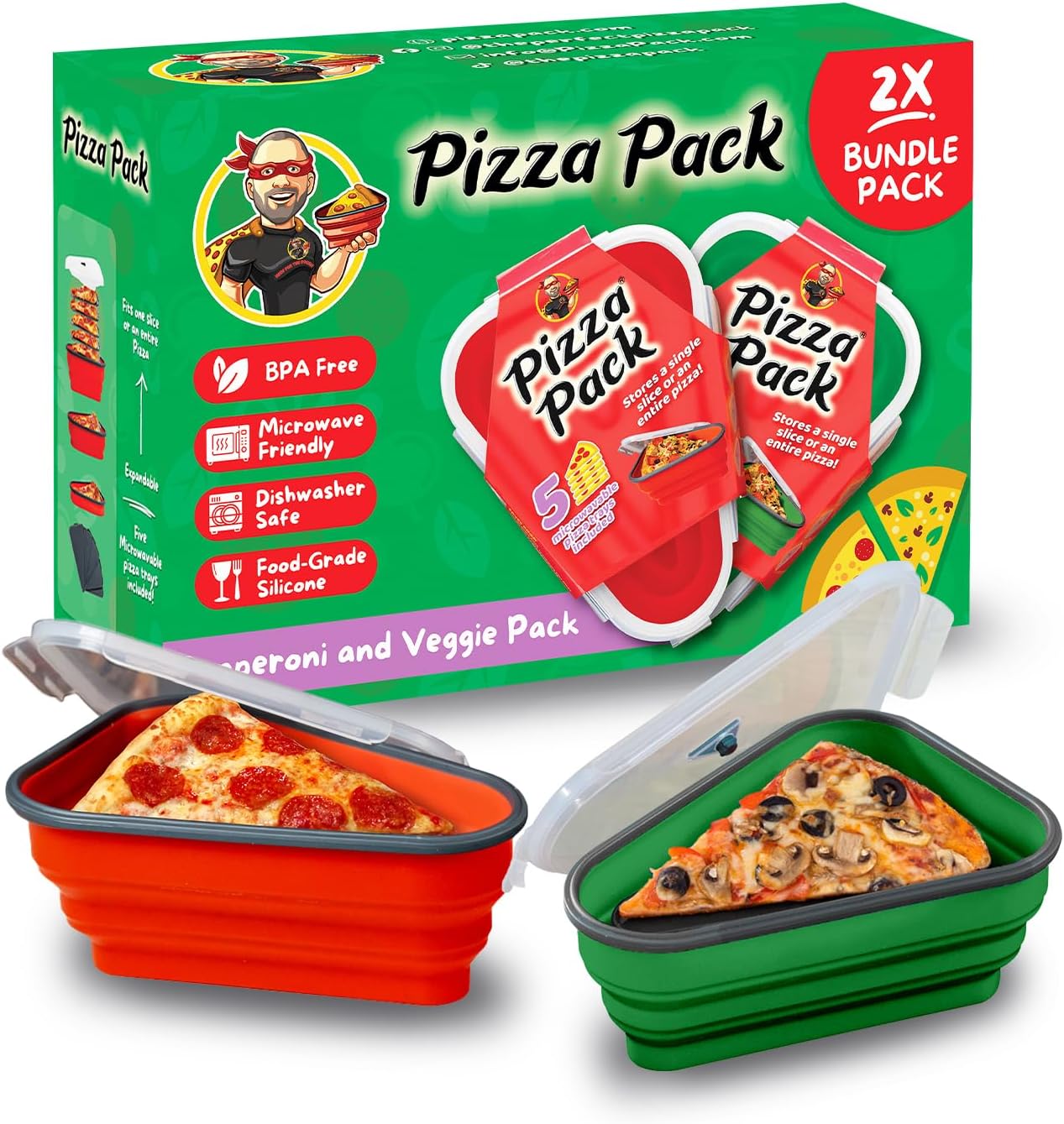 PIZZA PACK, Special Reusable Pizza Storage Container, Innovative Pizza Storage w...