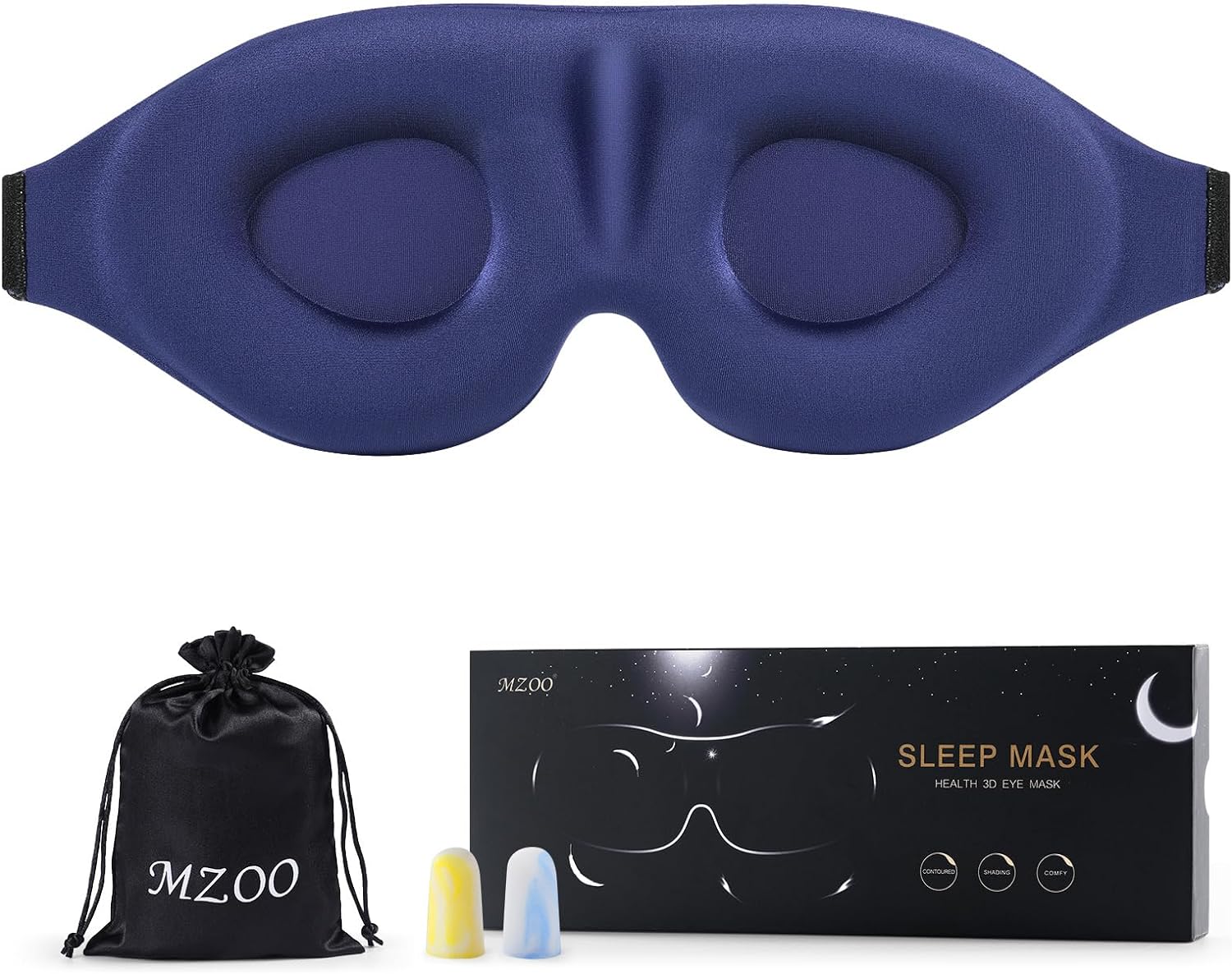 MZOO Sleep Eye Mask for Men Women, Zero Eye Pressure 3D Sleeping Mask, 100% Ligh...