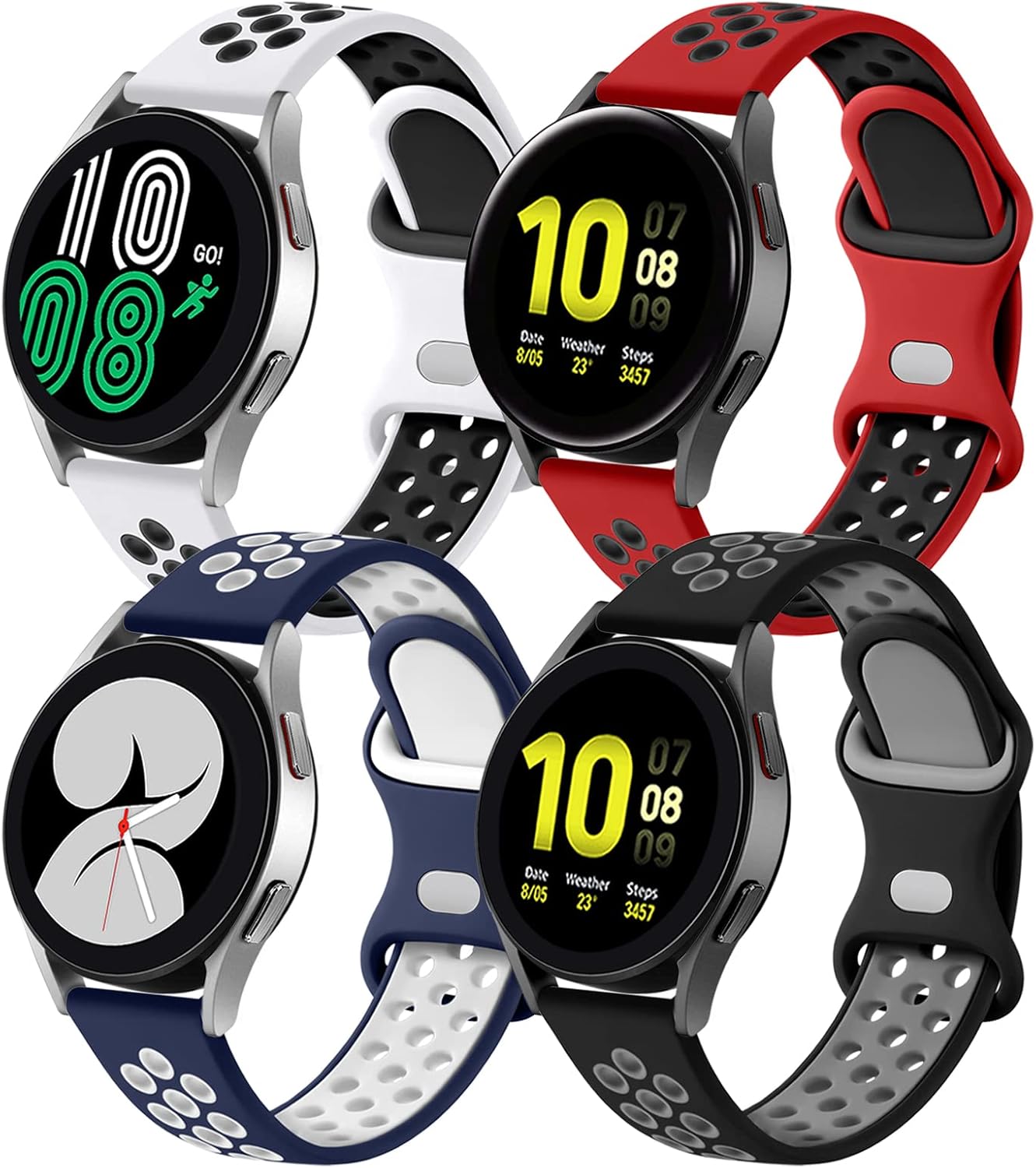 Lerobo 4 Pack Bands Compatible with Galaxy Watch 7 6 5 4 Band 40mm 44mm/Galaxy W...