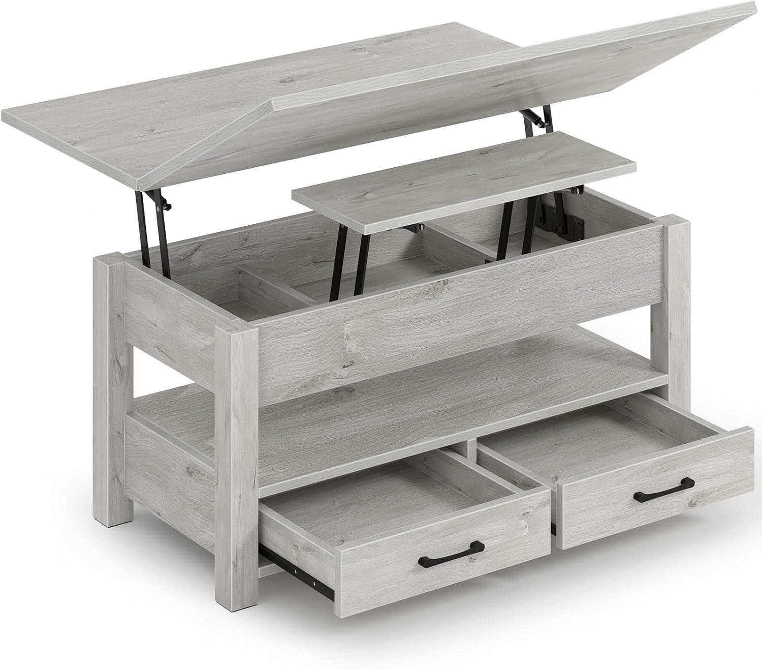 Rolanstar Coffee Table Lift Top, Multi-Function Convertible Coffee Table with Dr...