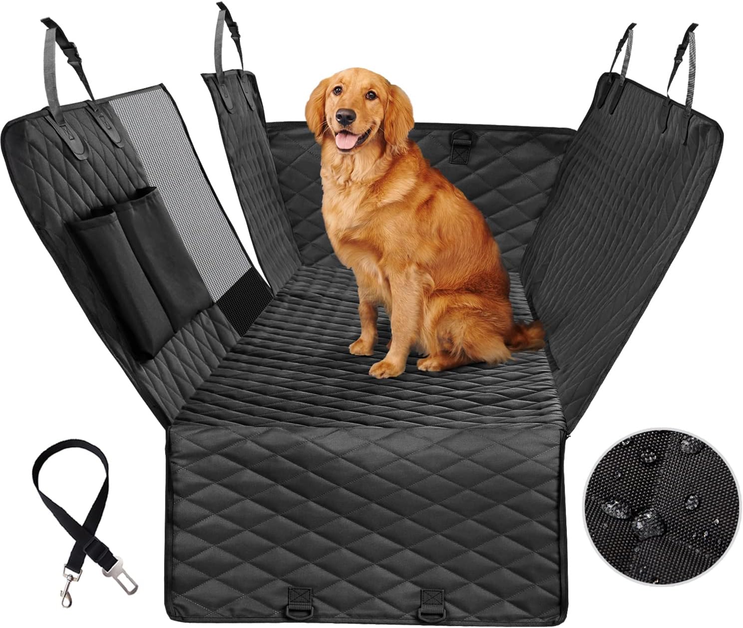 Vailge Dog Seat Cover for Back Seat, 100% Waterproof Dog Car Seat Covers with Me...