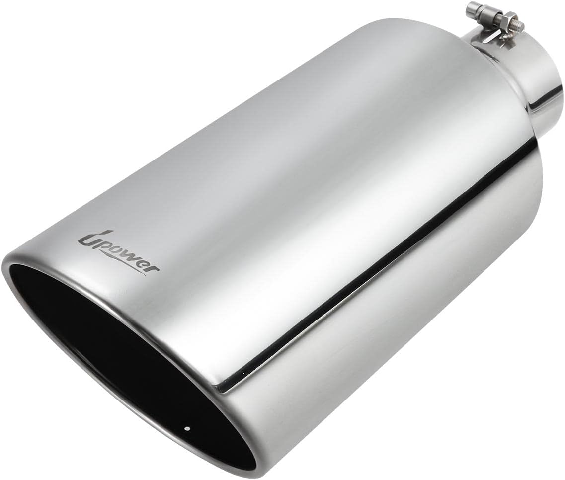 Upower 4" to 8" Exhaust Tip Mirror Polished 4 Inch Inlet 8 Inch Outlet Diesel Ex...