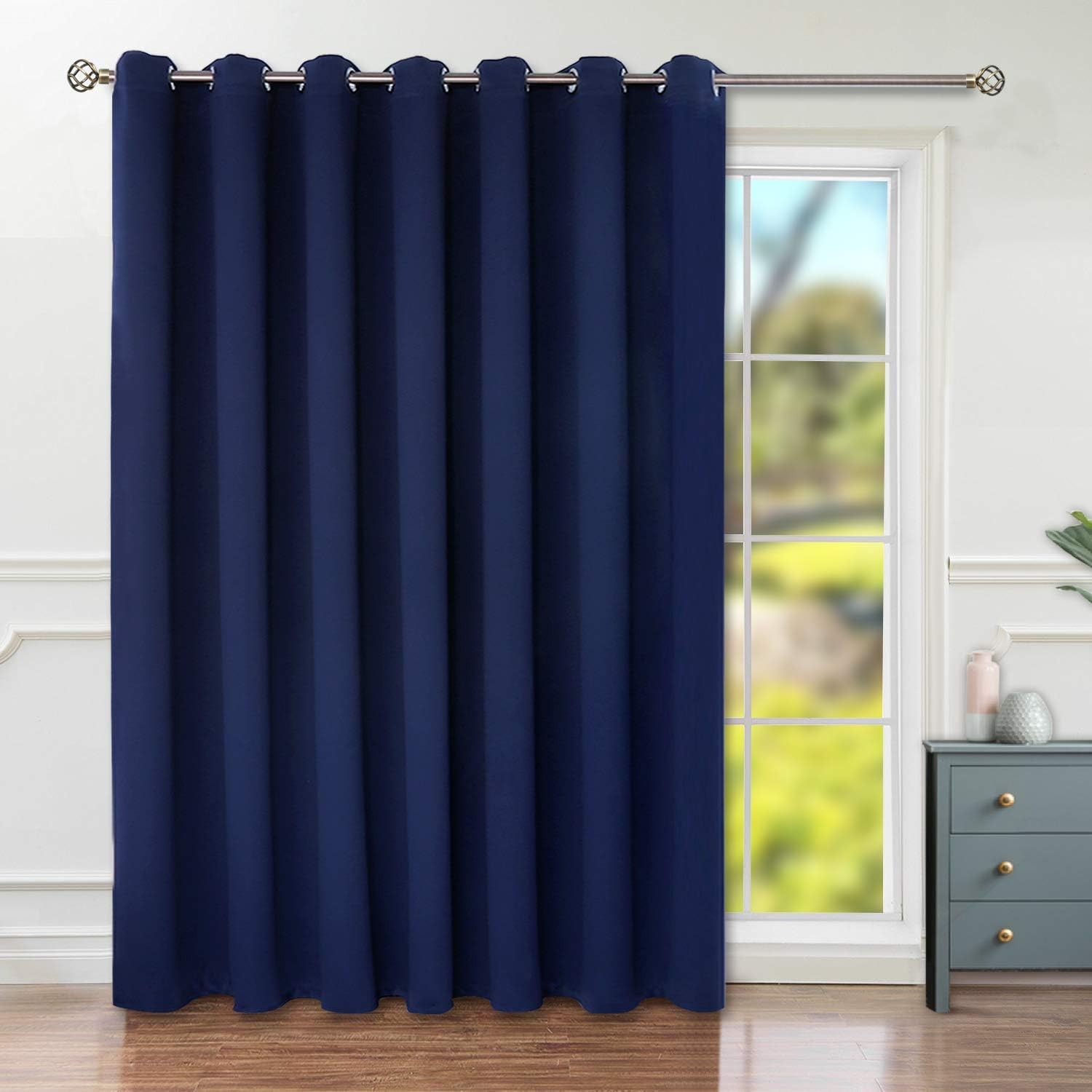 BGment Fashion Sliding Door Curtain 100 X 96 Inches, Wide Thermal Blackout Curta...