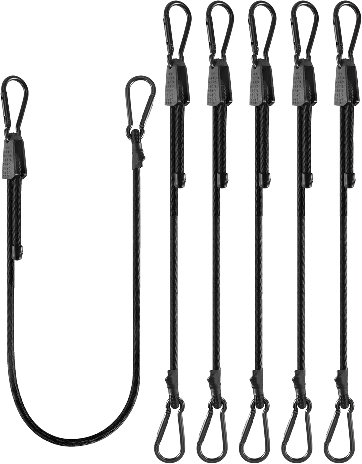 48 Inch Adjustable Carabiner Bungee Cords with Hooks, Easy to Adjust from 7" to...