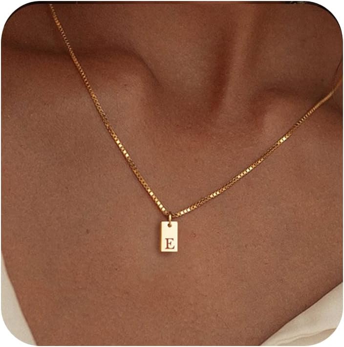 Initial Necklaces for Women 14K Gold Plated Letter Necklace Dainty Gold Name Nec...