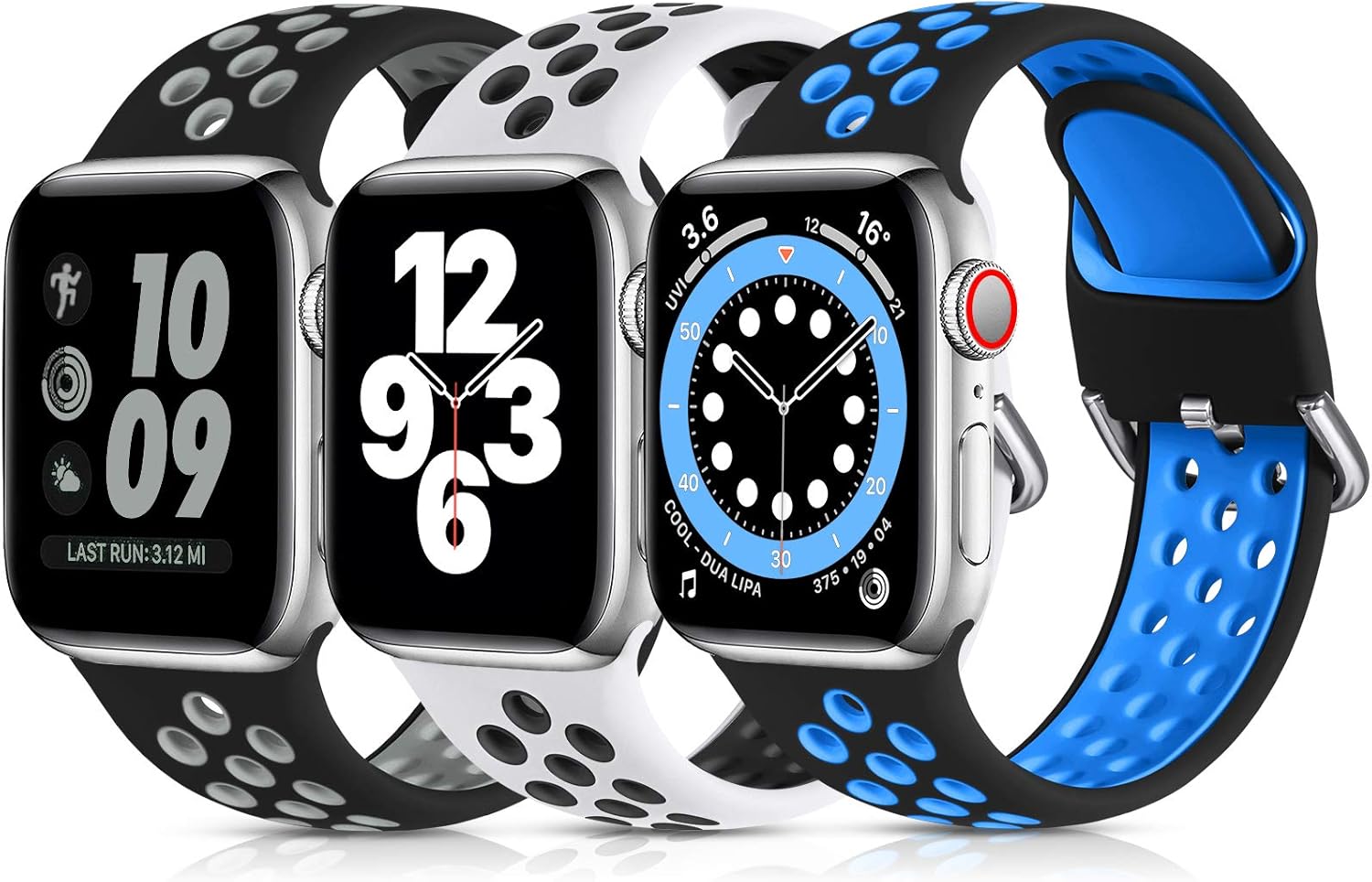 Lerobo 3 Pack Sport Bands Compatible with Apple Watch Band 44mm 49mm 45mm 42mm 4...