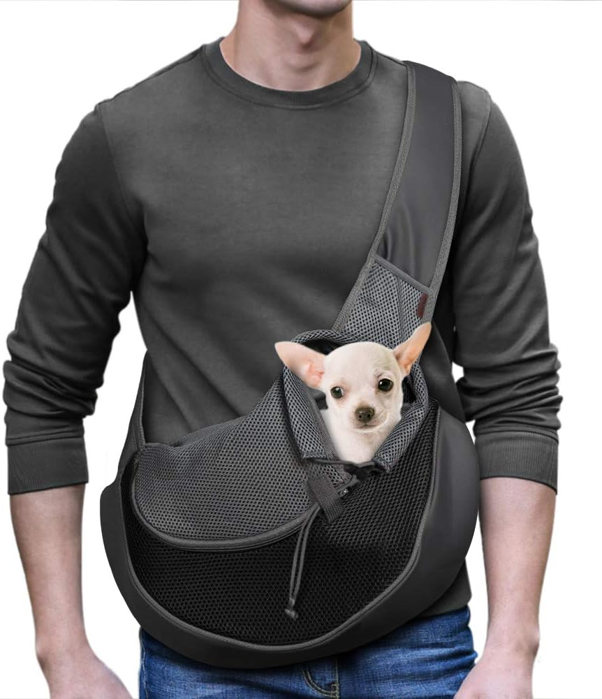 YUDODO Pet Dog Sling Carrier Breathable Mesh Travel Safe Sling Bag Carrier for D...