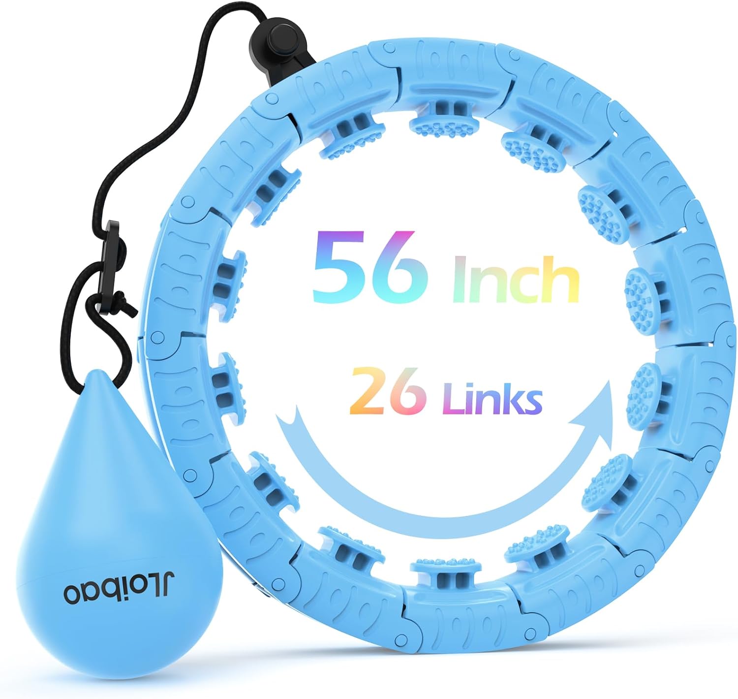 Weighted Hula Circle with 26 Links(56 Inch) for Adults Weight Loss, Infinity Fit...