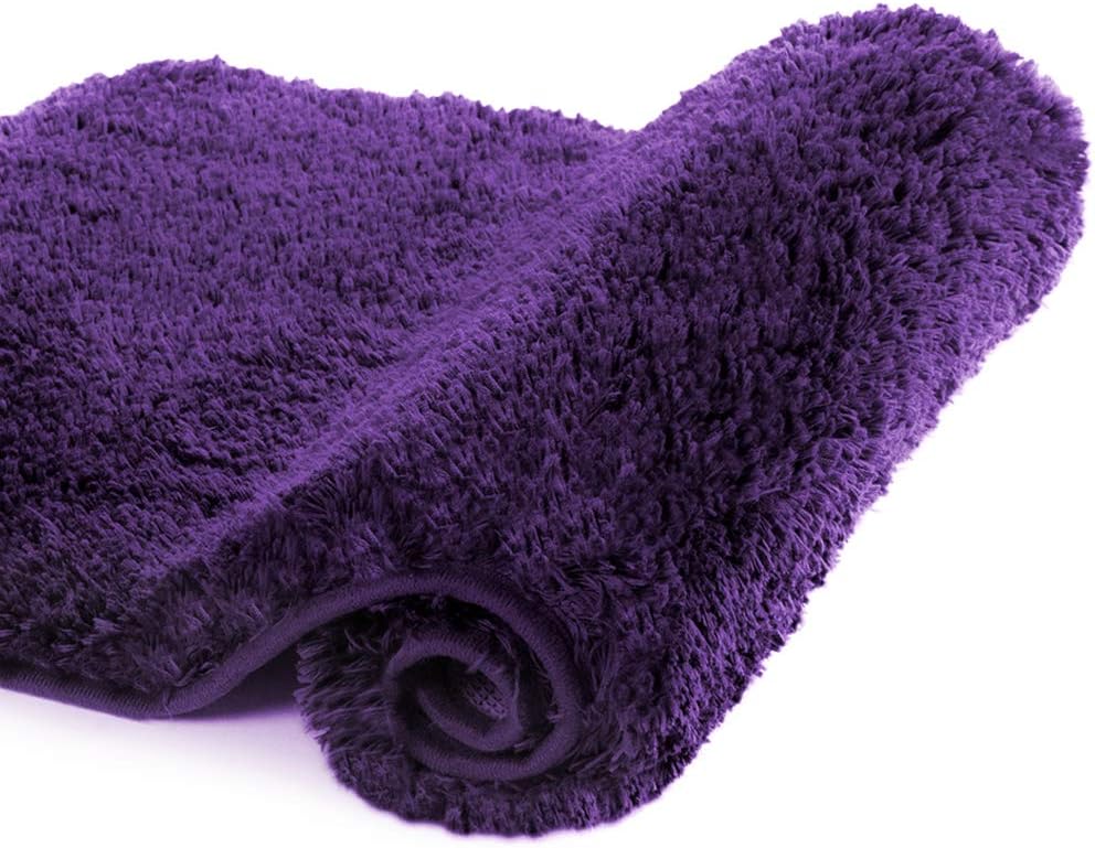 Walensee Non Slip Bath Mat for Bathroom (16 x 24, Dark Purple) Water Absorbent S...