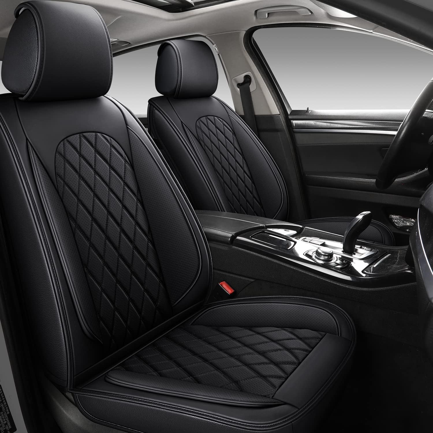 LINGVIDO Breathable and Waterproof Faux Leather Automotive Seat Covers for Cars...