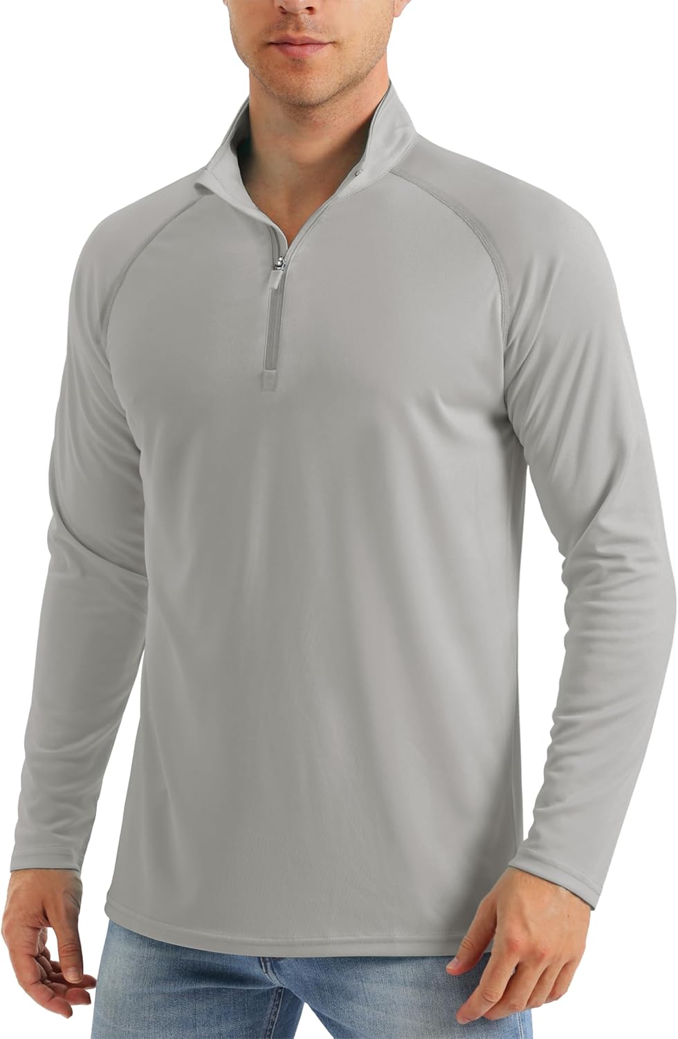 , MAGCOMSEN Men's Long Sleeve Sun Shirts, Special UPF 50 Tees, Innovative 1/4 Zi...