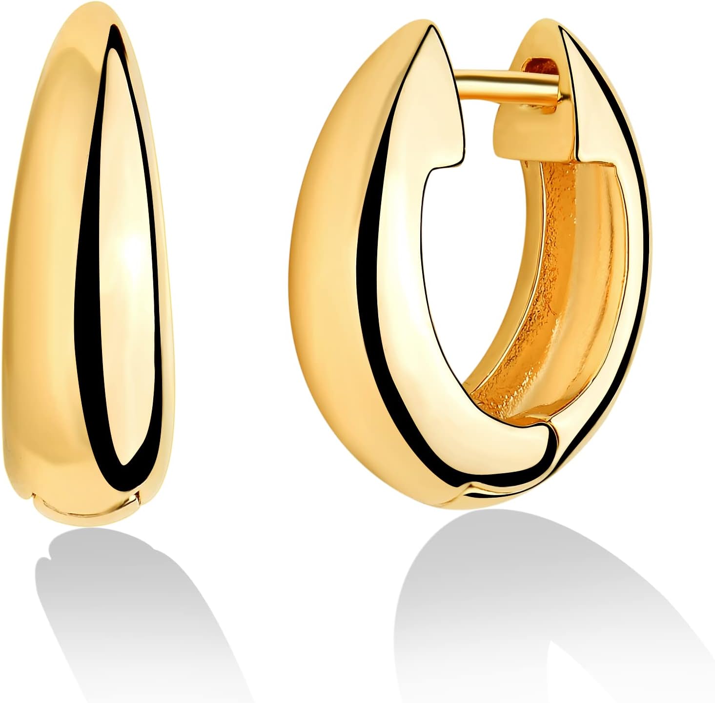 LOYATA Gold Huggie Hoop Earrings, Special 14K Gold Filled Jewelry, Innovative Da...