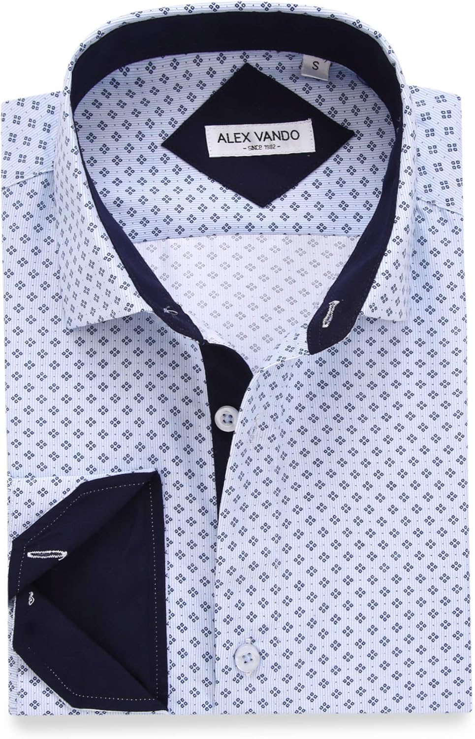 Alex Vando Mens Dress Shirts, Unique Printed Dress Shirt with Long Sleeve, Speci...