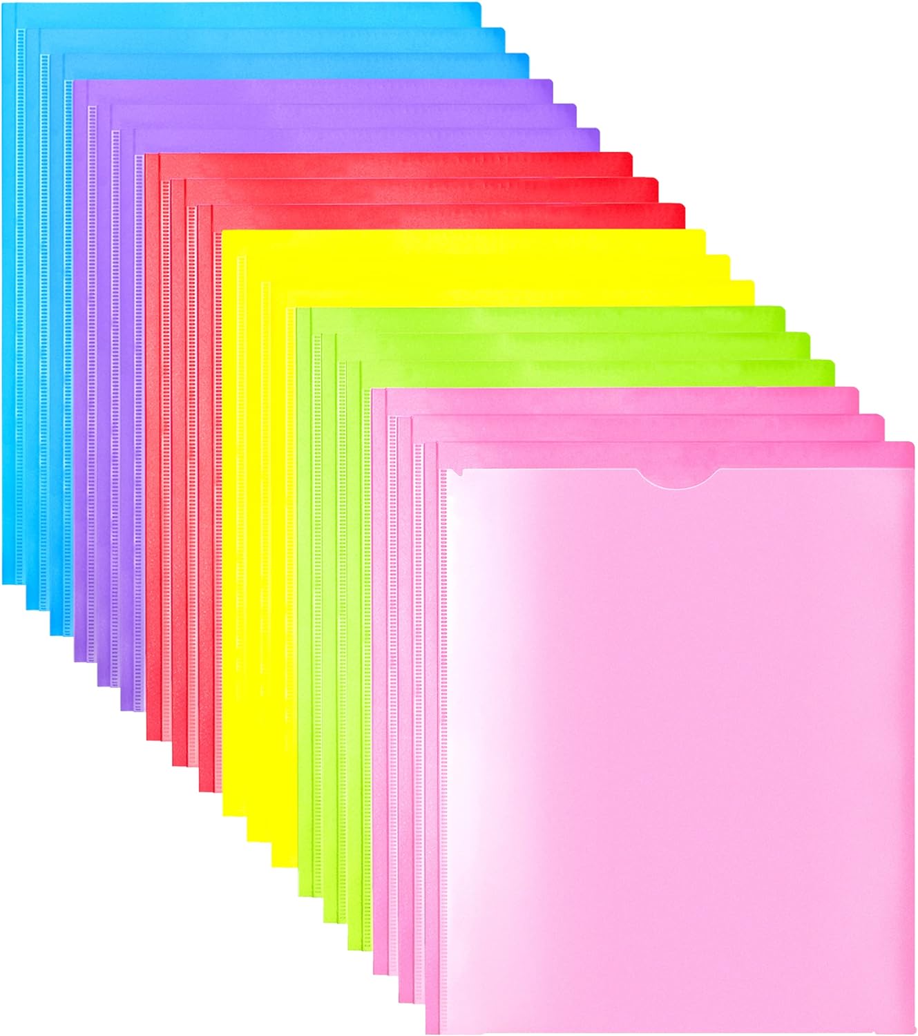 Heavy Duty Plastic Folders, Special 18PCS with Clear Front Pocket, Innovative 3...