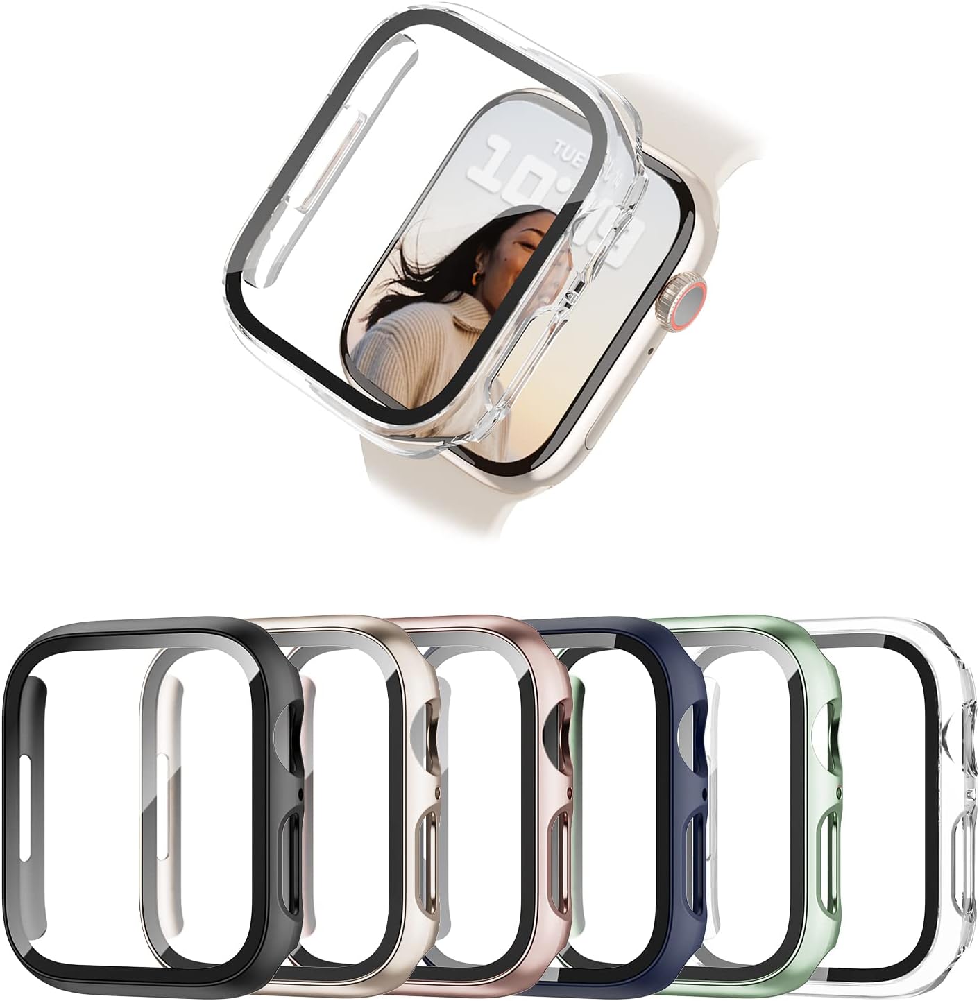 6 Pack Case for Apple Watch, Special Apple Watch Accessories with Tempered Glass...