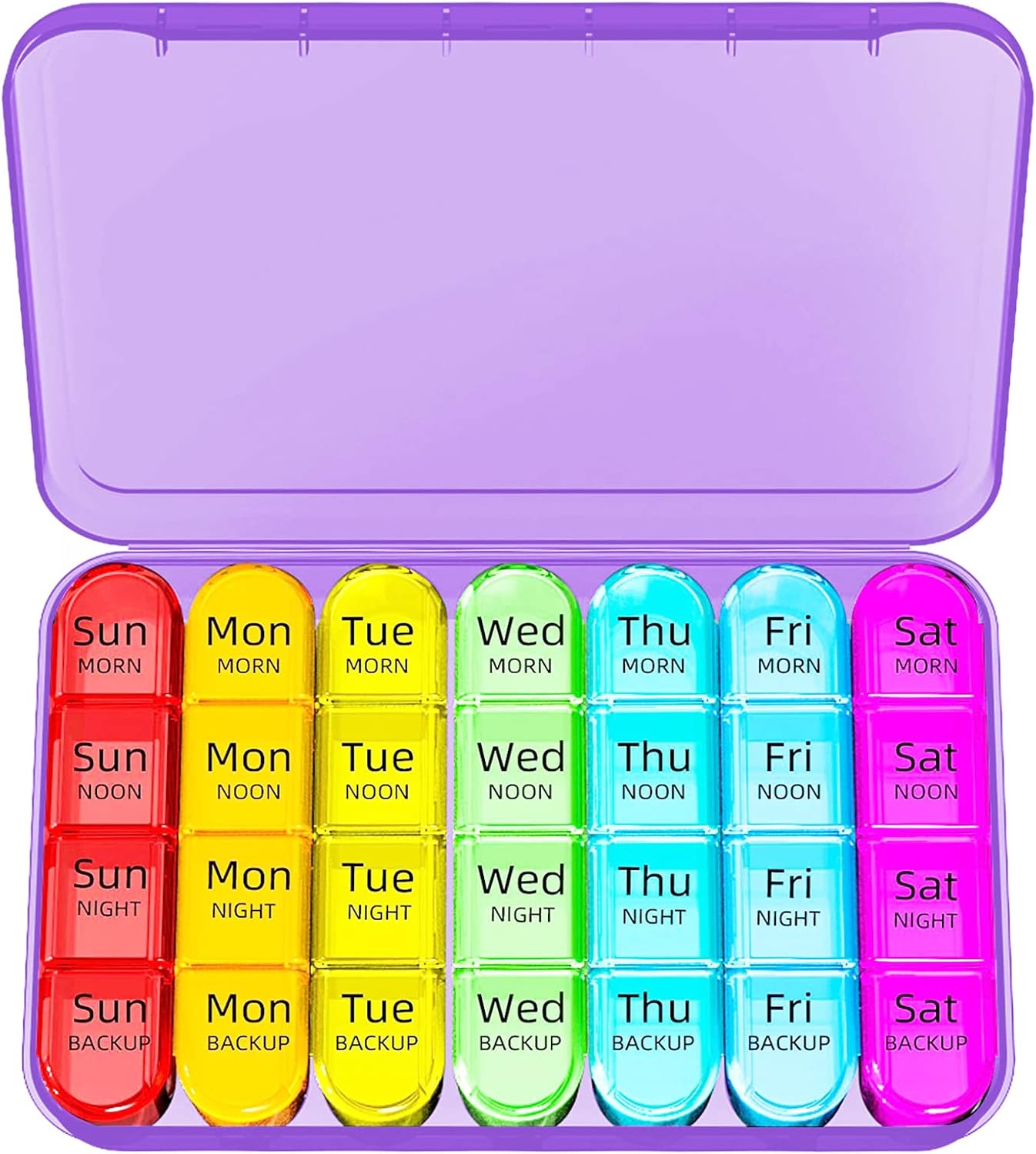 Odaro Weekly Pill Organizer 4 Times a Day, Daily Pill Box 7 Day, Large Travel Pi...