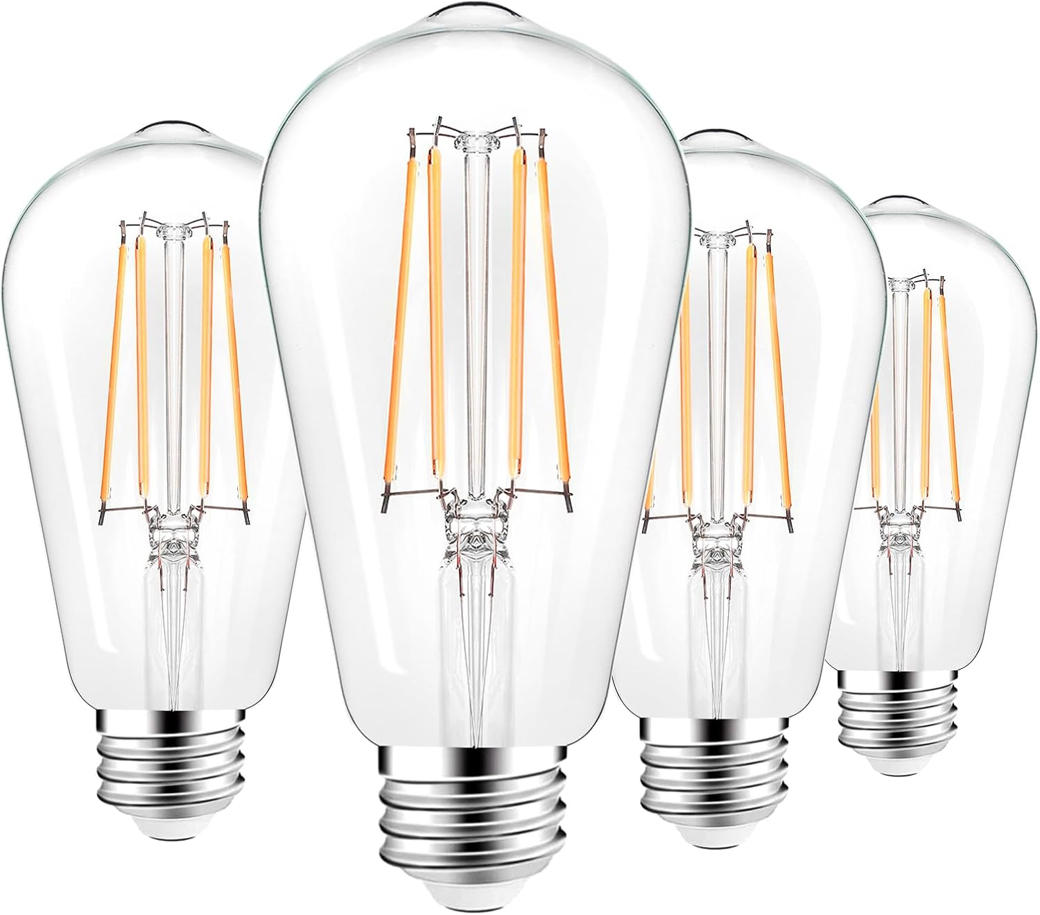 PARTPHONER LED Light Bulbs Dimmable Vintage Edison Bulb, E26 LED Bulb 60W Equiva...