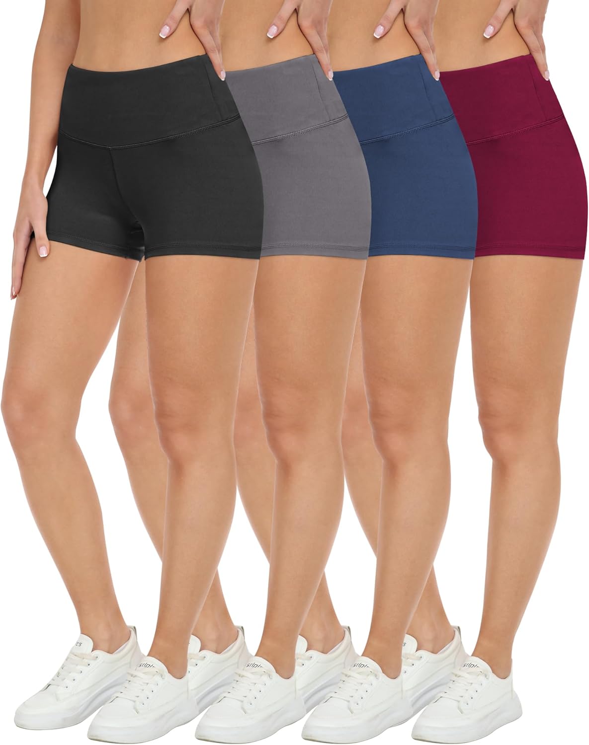 ATHVOTAR Spandex Biker Yoga Shorts Women, 3'' / 5'' / 10'' High Waisted Booty Wo...
