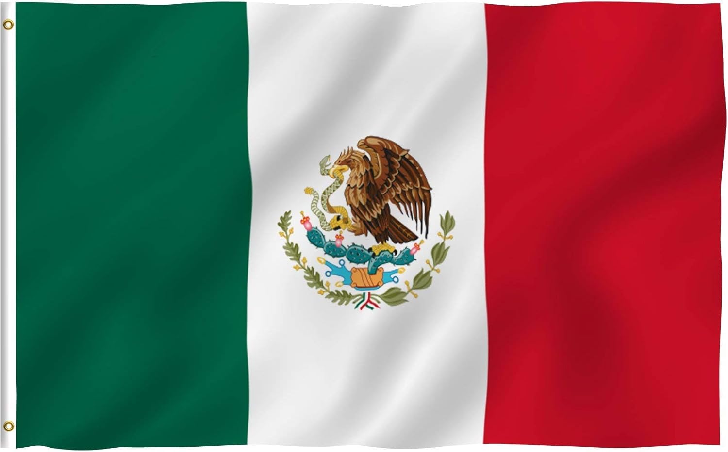 Anley Fly Breeze 3x5 Foot Mexico Flag - Vivid Color and Fade proof - Canvas Head...