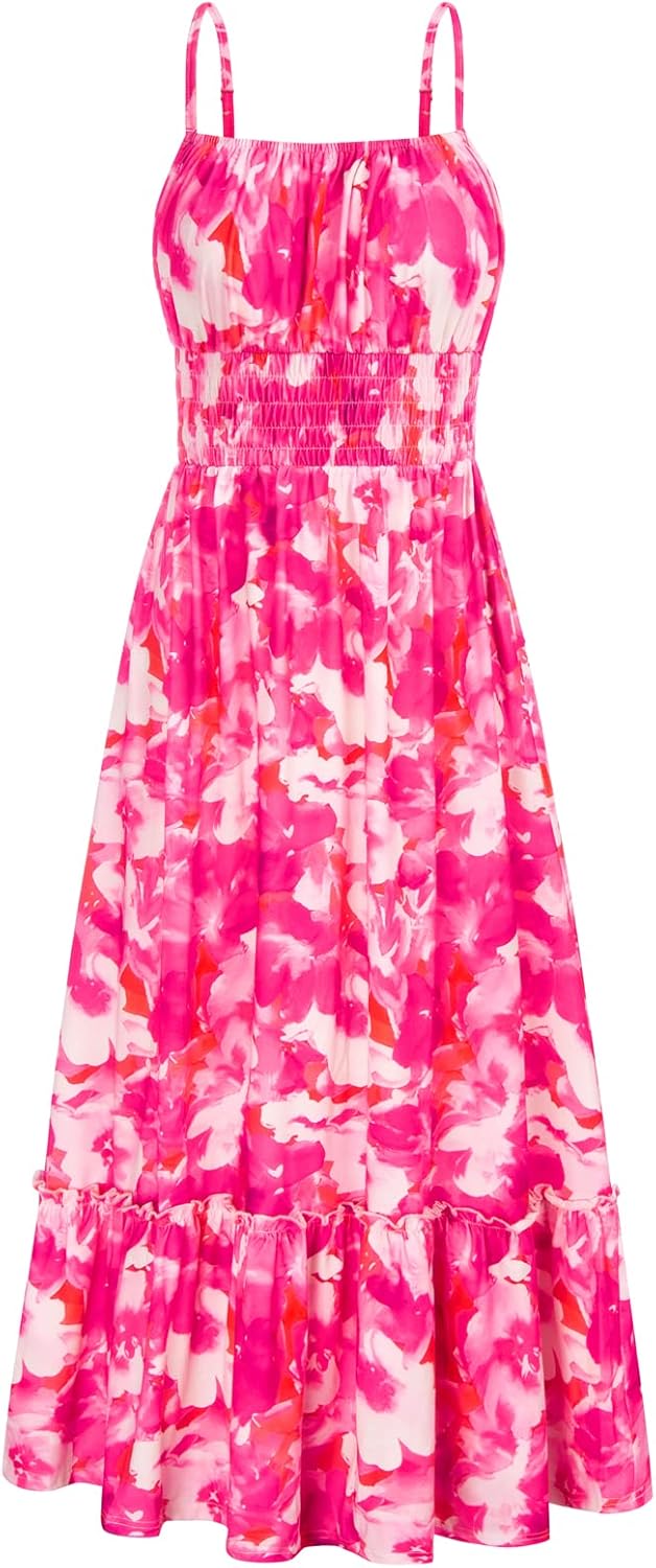 GRACE KARIN Womens Maxi Dress, Special 2024 Summer Dress Sleeveless Floral Spagh...