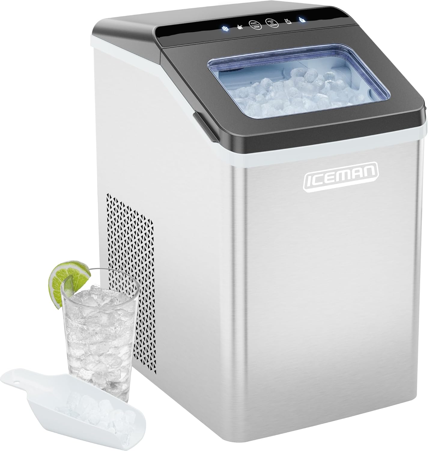 Iceman Pebble Ice Machine, Countertop Nugget Ice Maker Produces Chewable Pellet...