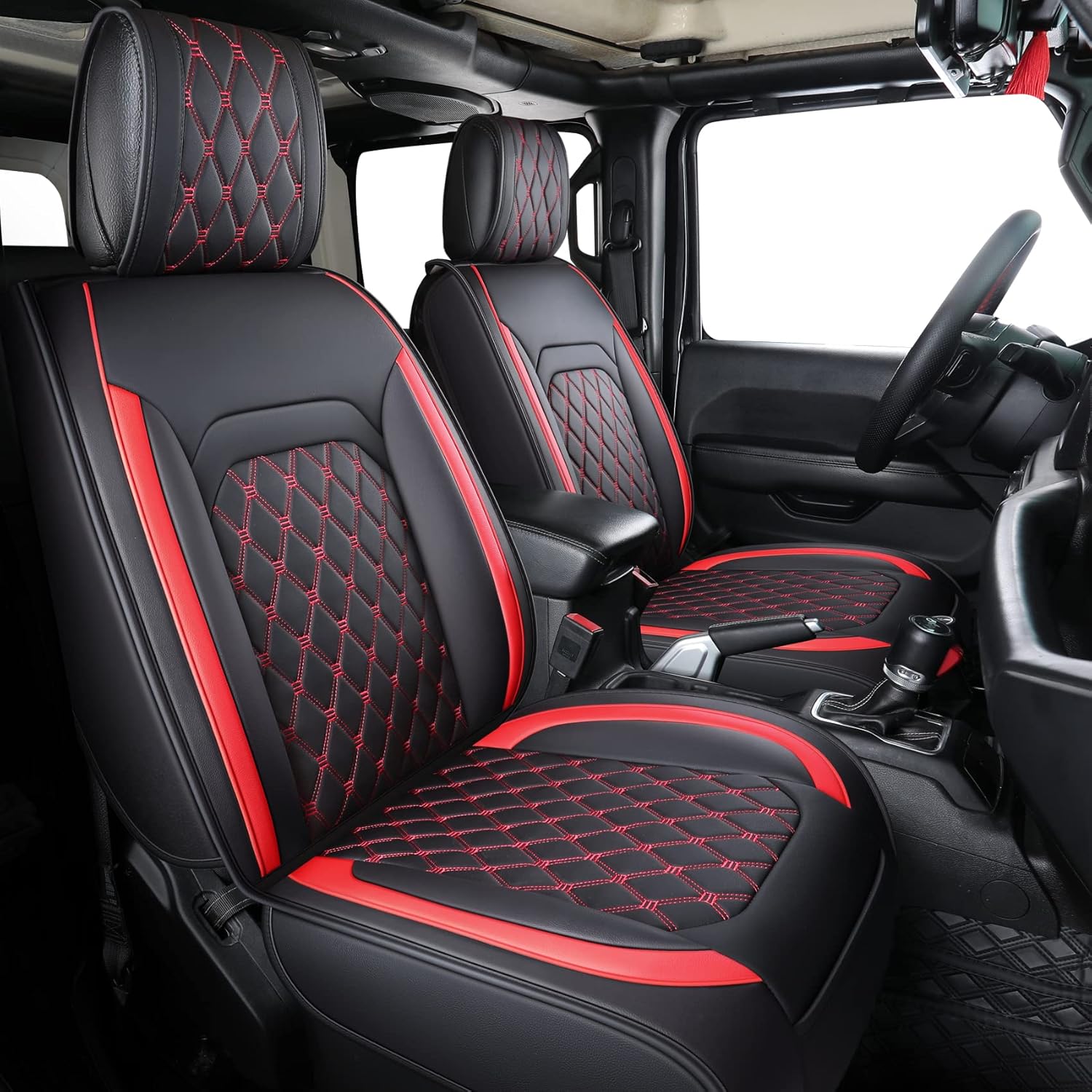 Aierxuan Jeep Wrangler JK JL 4-Door Seat Covers Full Set Custom Fit 2007-2025 Un...