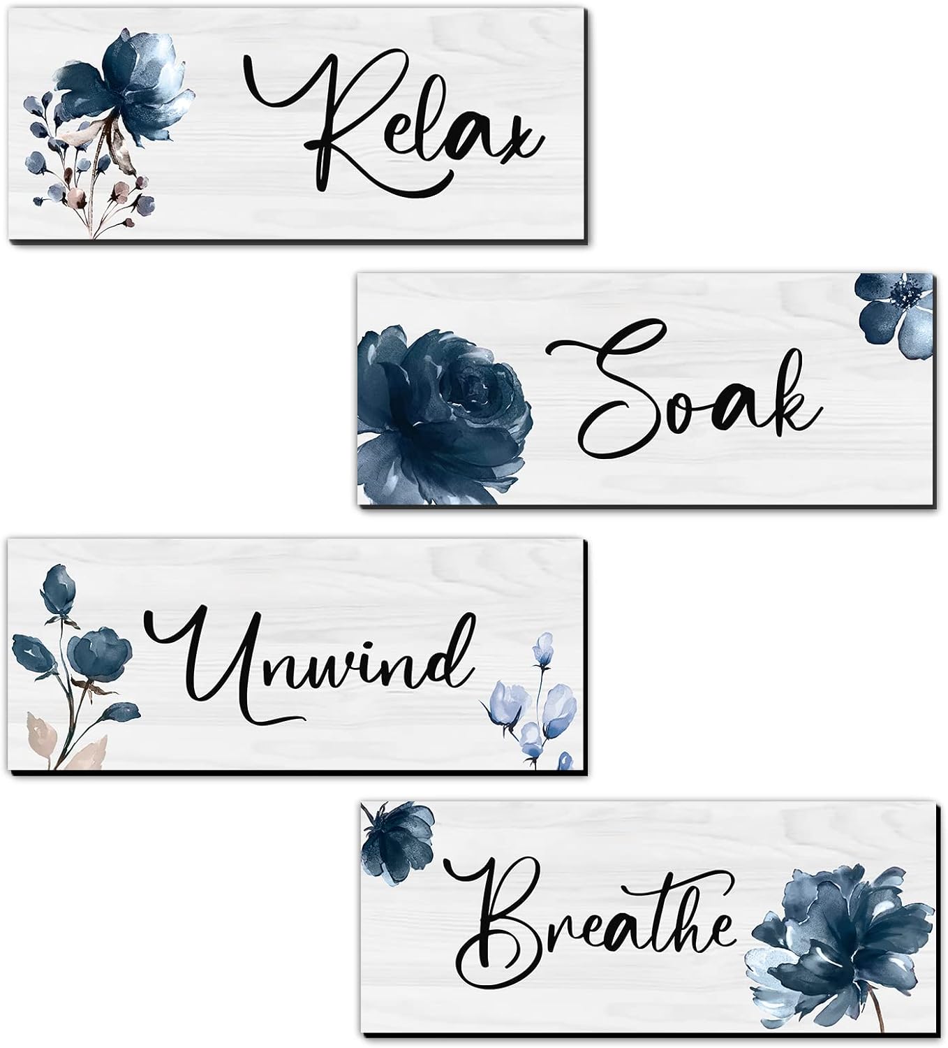4 Pieces Bathroom Art, Special Rustic Farmhouse Bathroom Wall Decor, Innovative...