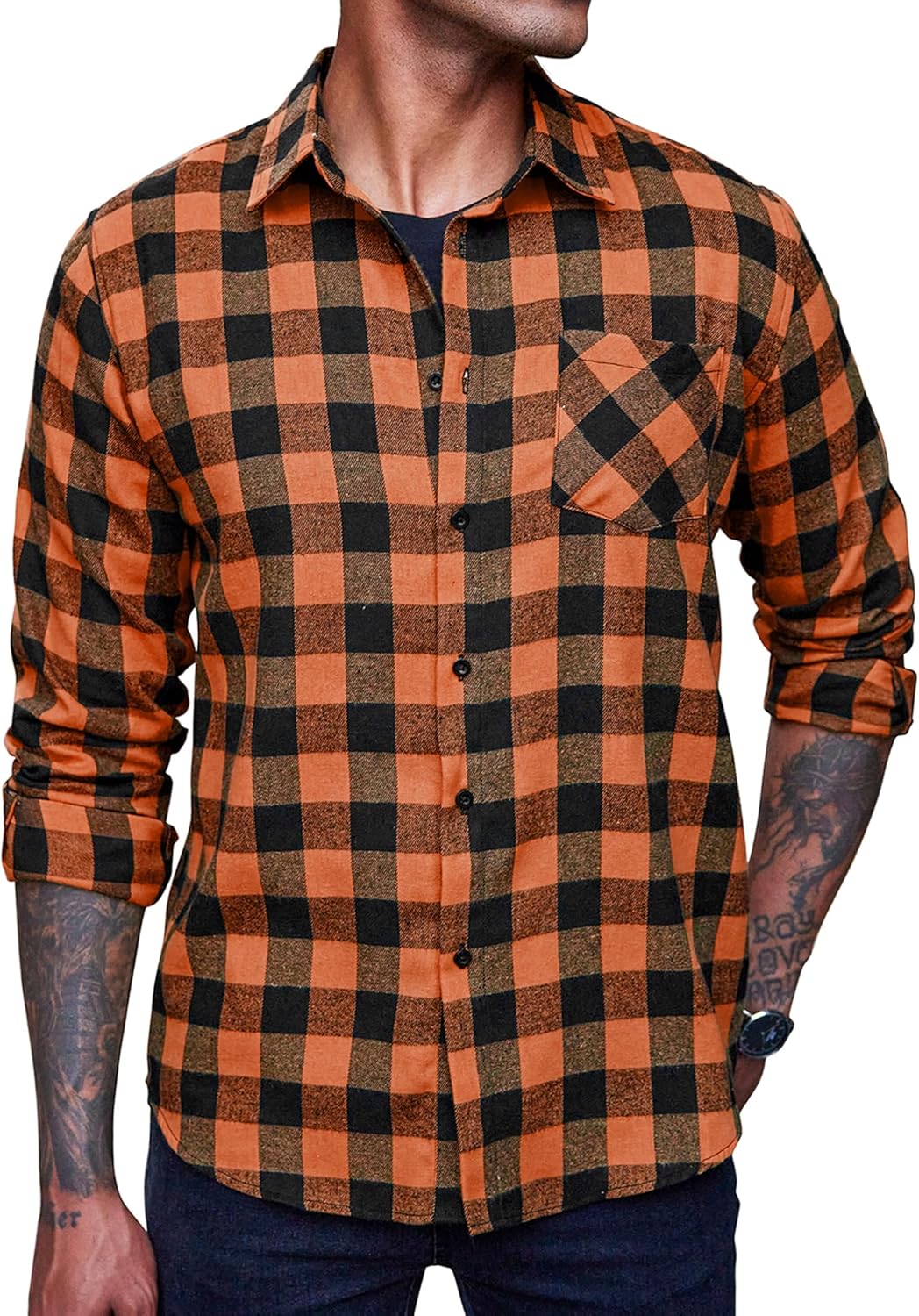 COOFANDY Men's Flannel Shirts, Special Long Sleeve Casual Shirts, Innovative Cot...