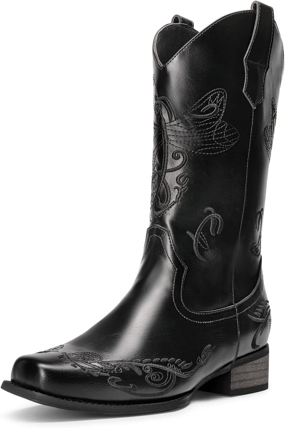 DREAM PAIRS Women's Cowboy Boots, Special Mid Calf Cowgirl Boots With Embroidery...