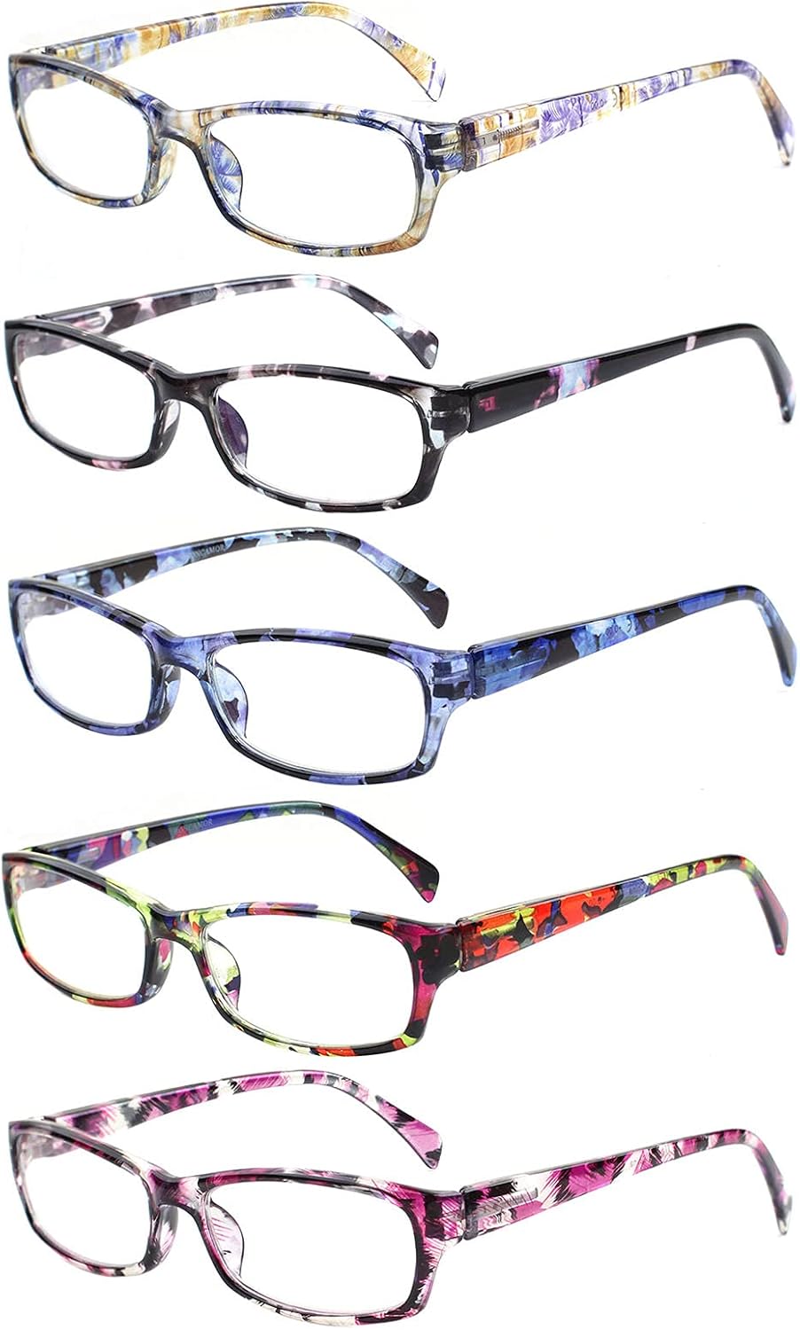 VIDEBLA 5 Pack Computer Reading Glasses Men and Women Anti Eyestrain Blue Light...