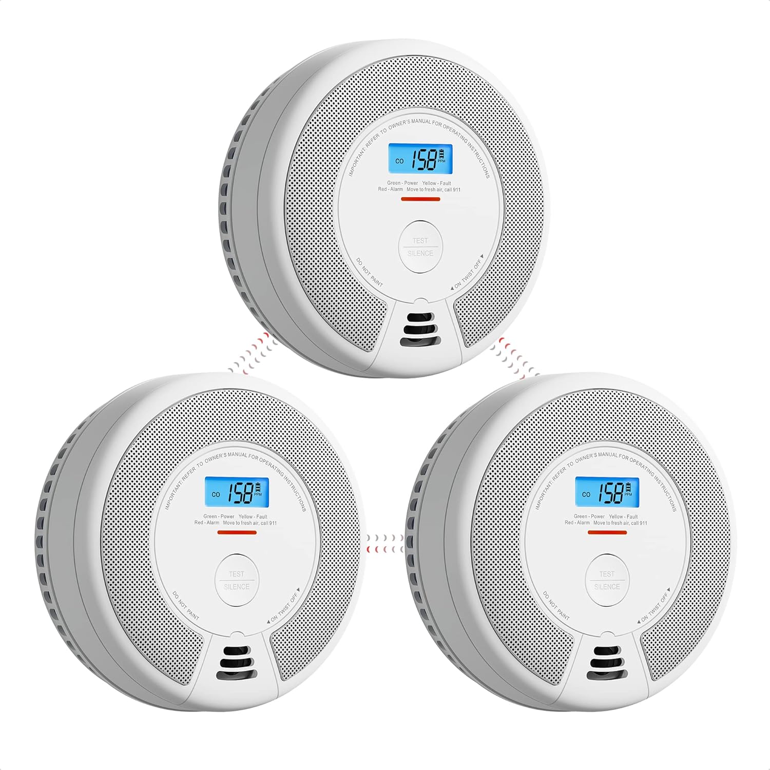 X-Sense Wireless Interconnected Combination Smoke and Carbon Monoxide Detector w...