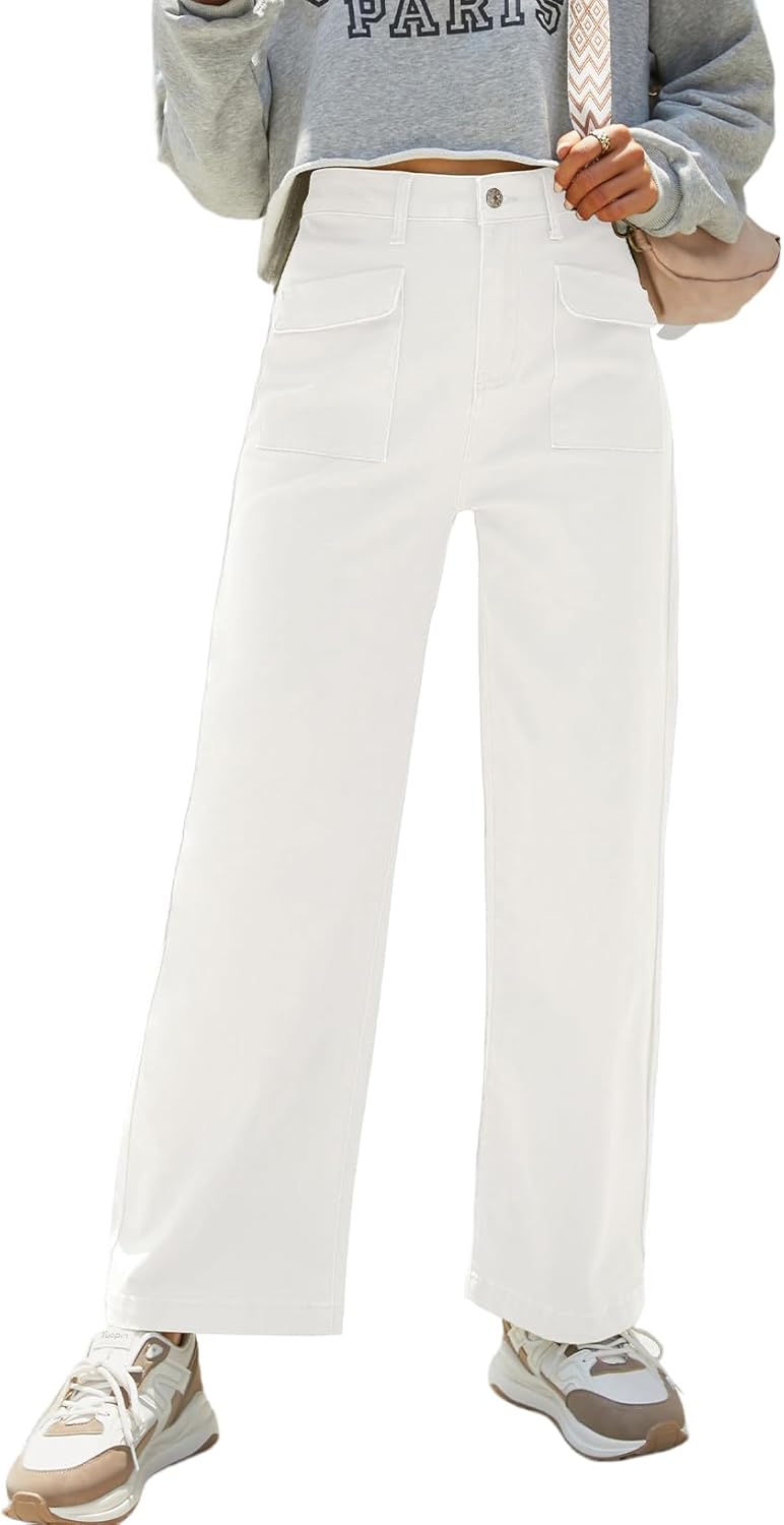 Dokotoo Womens Cargo Pants, Special Women Baggy Wide Leg High Waist Casual Pants...