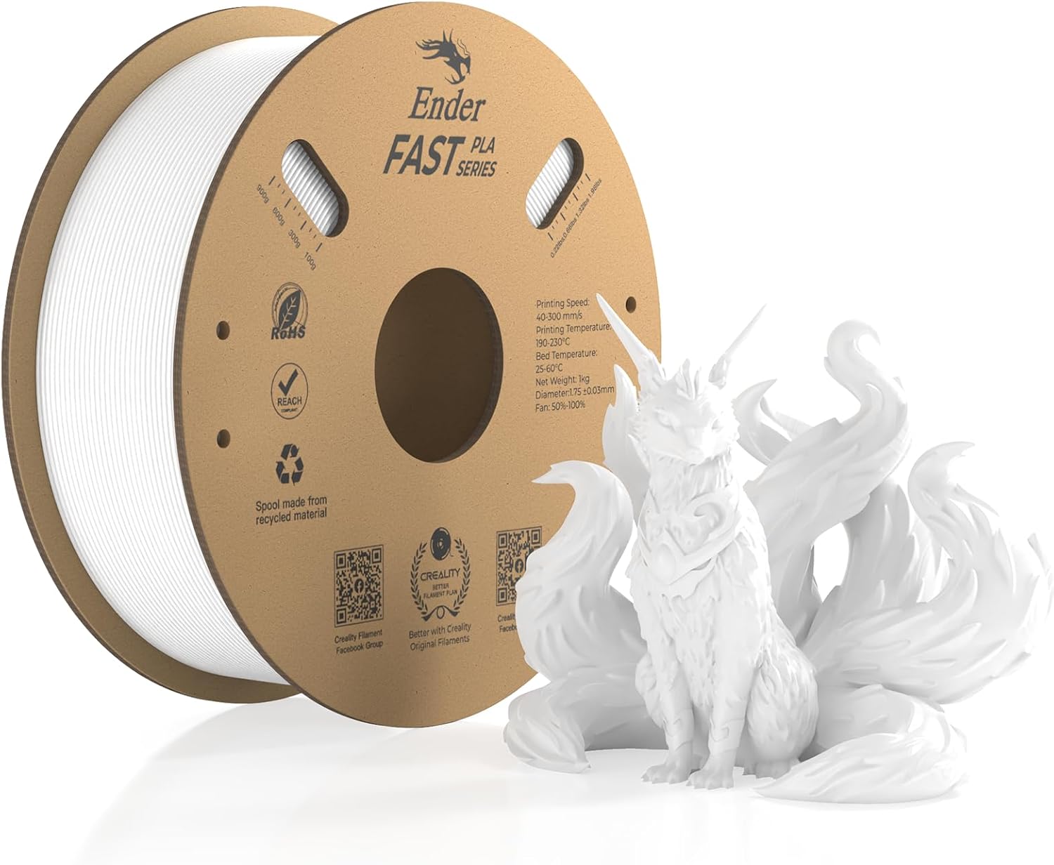 Creality 3D Printer Filament PLA 1.75mm, Ender Fast PLA Filaments, 2.2 lb/1 kg,...