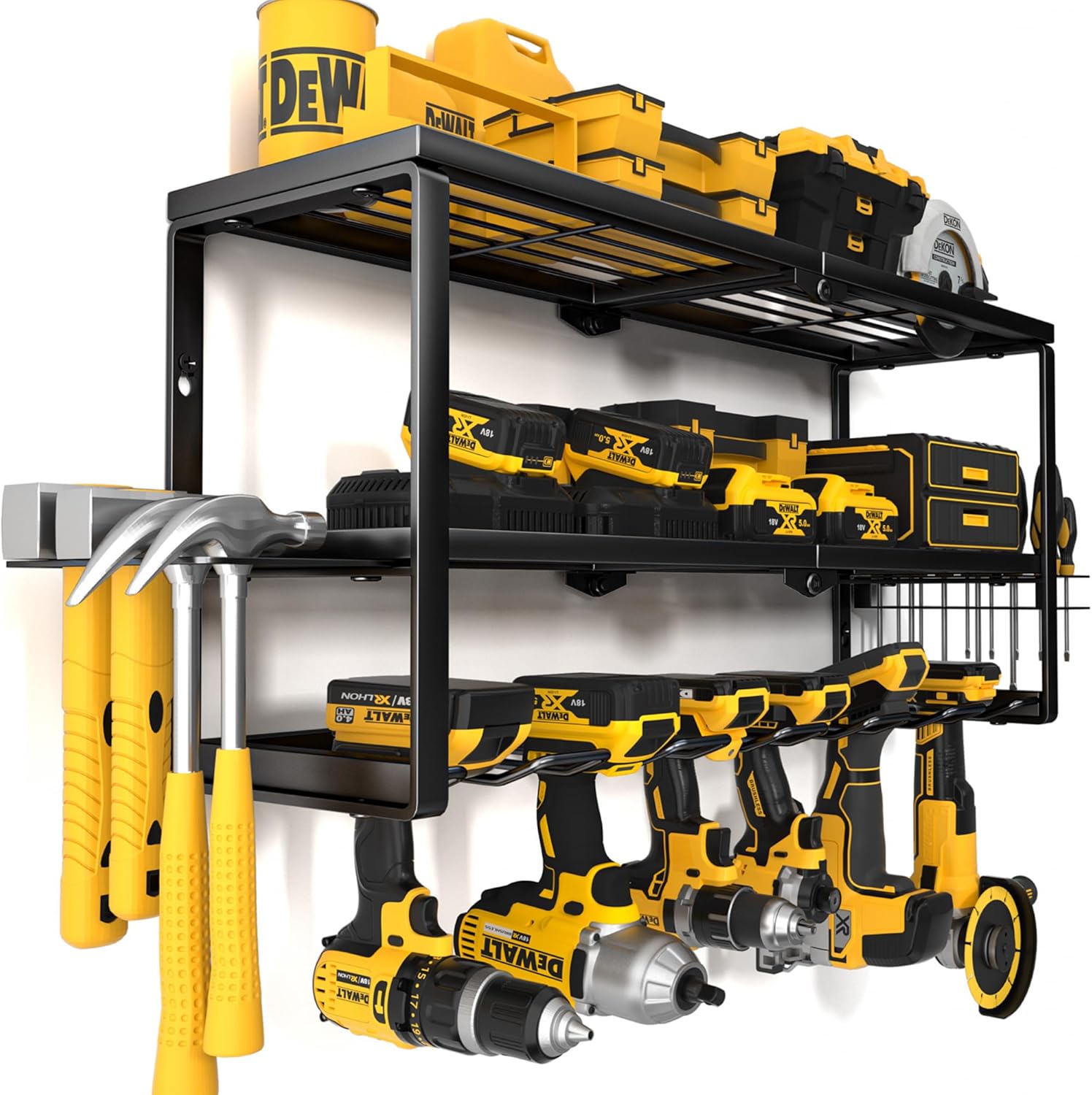 YYR Heavy Duty Power Tool Organizer Wall Mount, Cordless Drill Hanger Storage Ra...